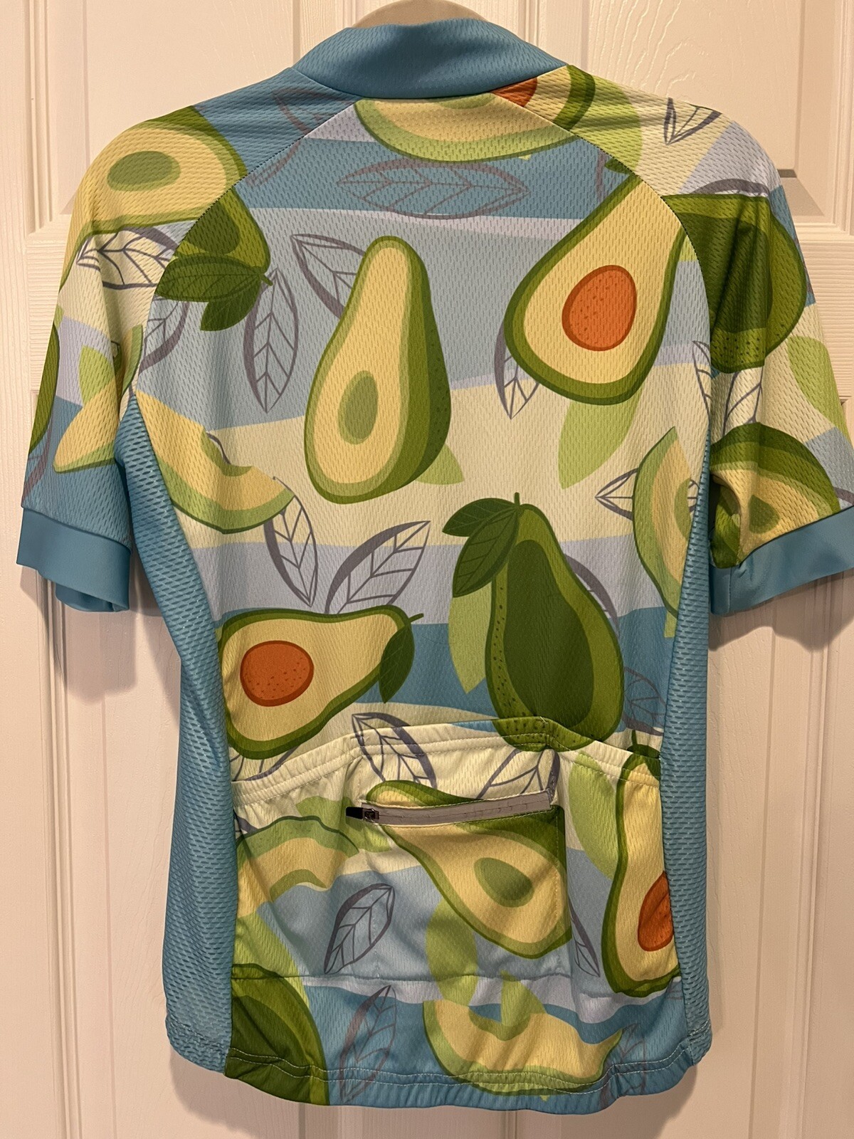 Xunqi Avocado Cycling Jersey, Women’s M. Short Sleeve Rear And Zipper Pockets