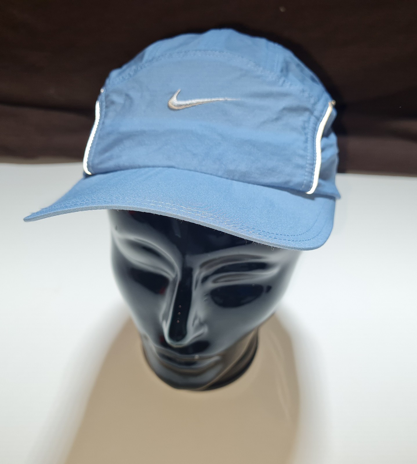 Vintage Nike Runner Hat 5 Panel Cap Reflective Sweatband Bicycle Tour