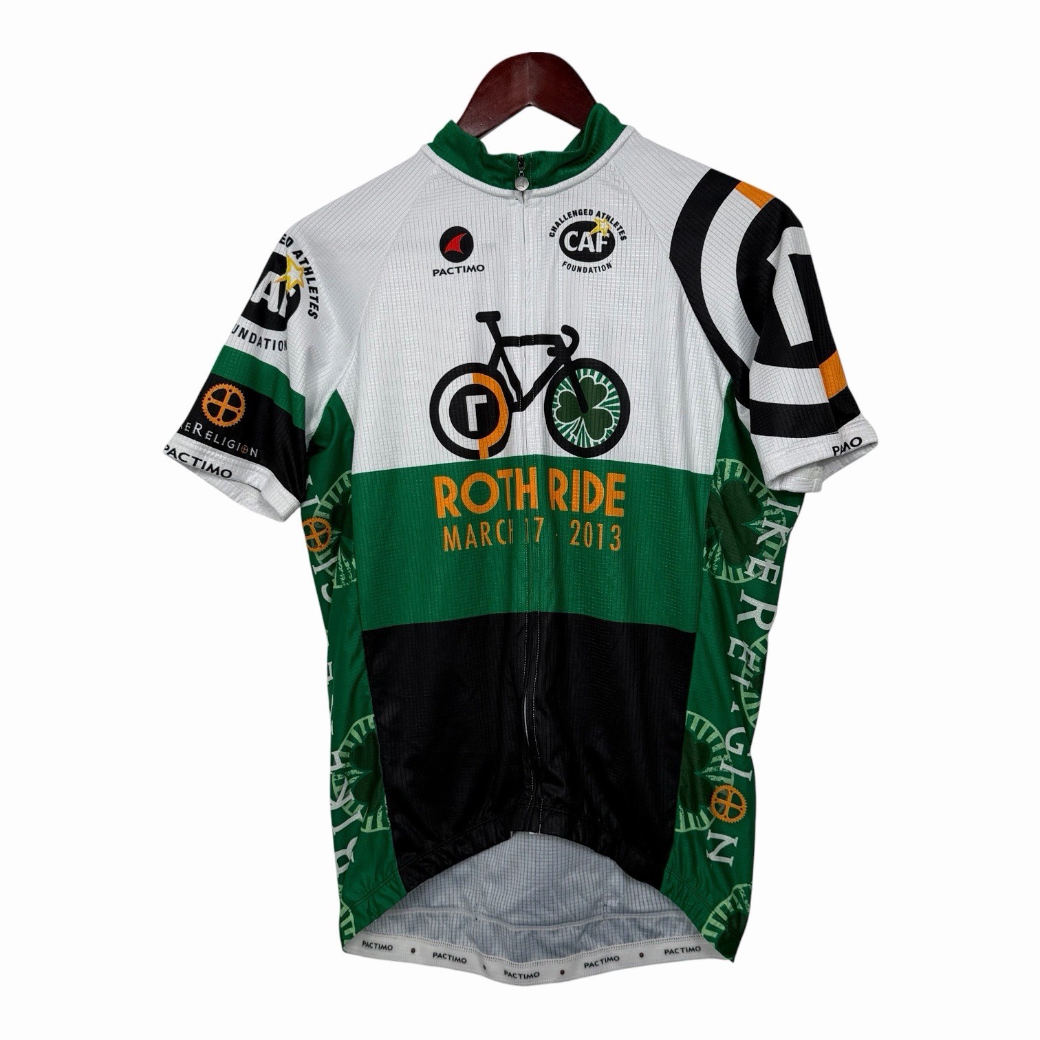 Pactimo Roth Ride 2013 Cycling Jersey Mens XL Full Zip Bike Religion CAF USA