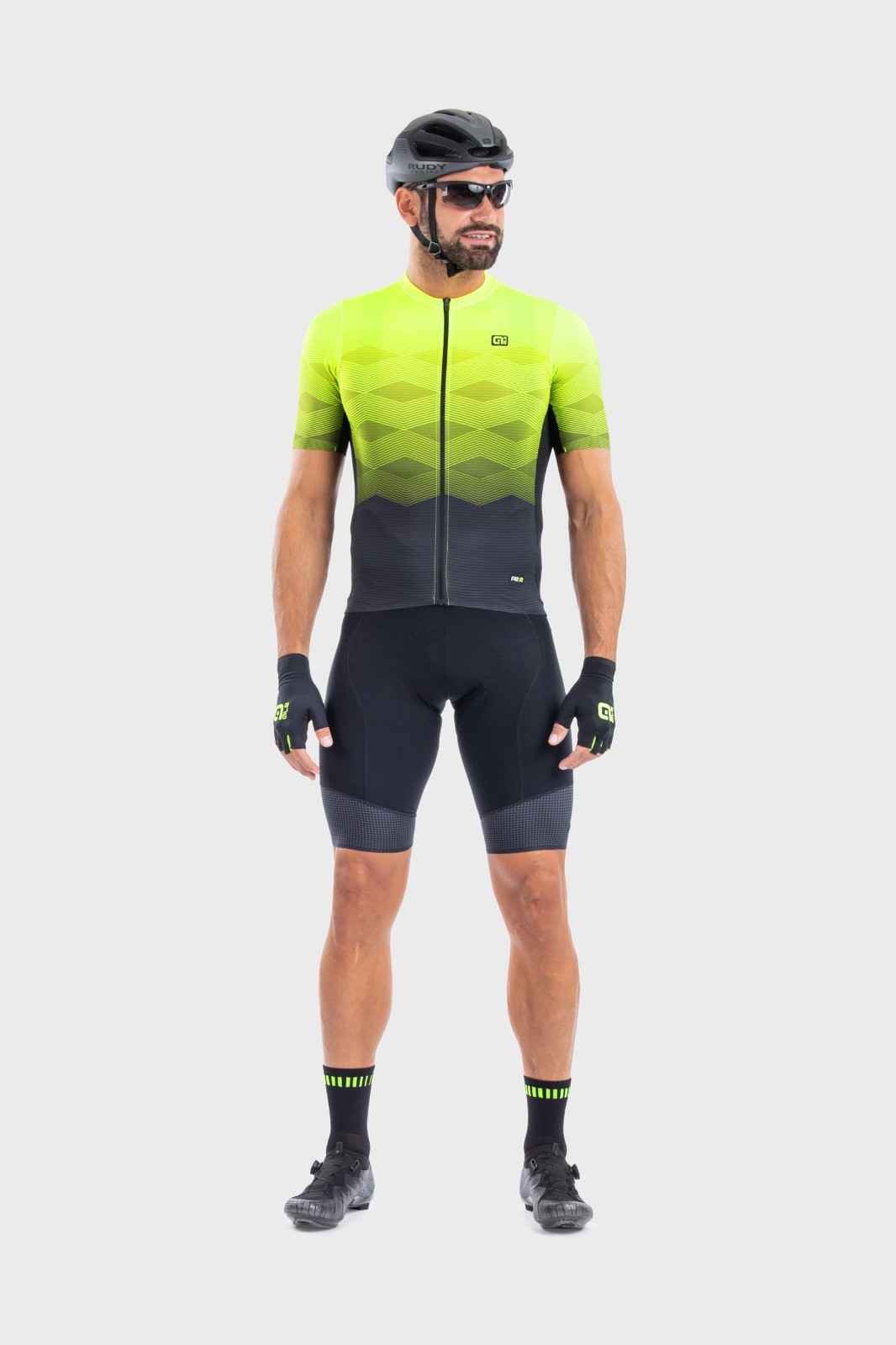 ALE’ Men’s PRR Magnitude Yellow Short Sleeve Jersey Small made in Italy