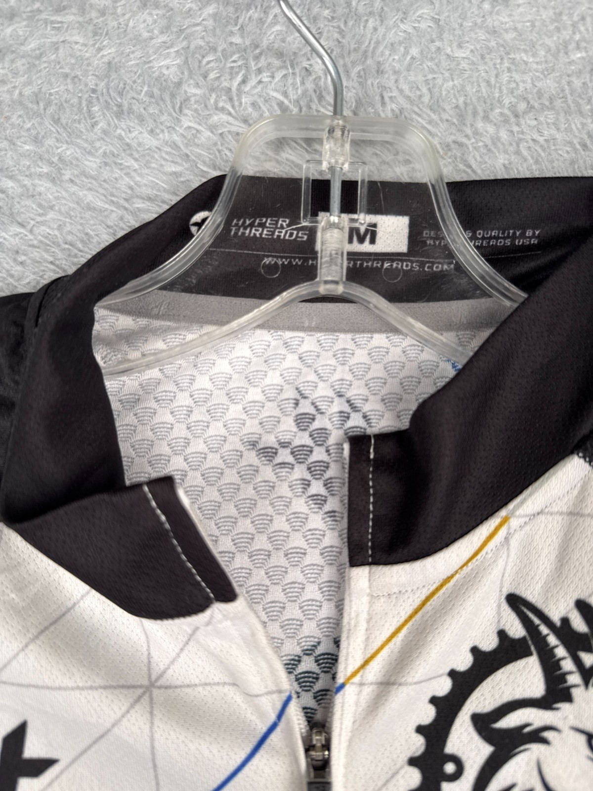 Hyperthreads Cycling Jersey Women Medium White Black NEBO Goats Full Zip Poly