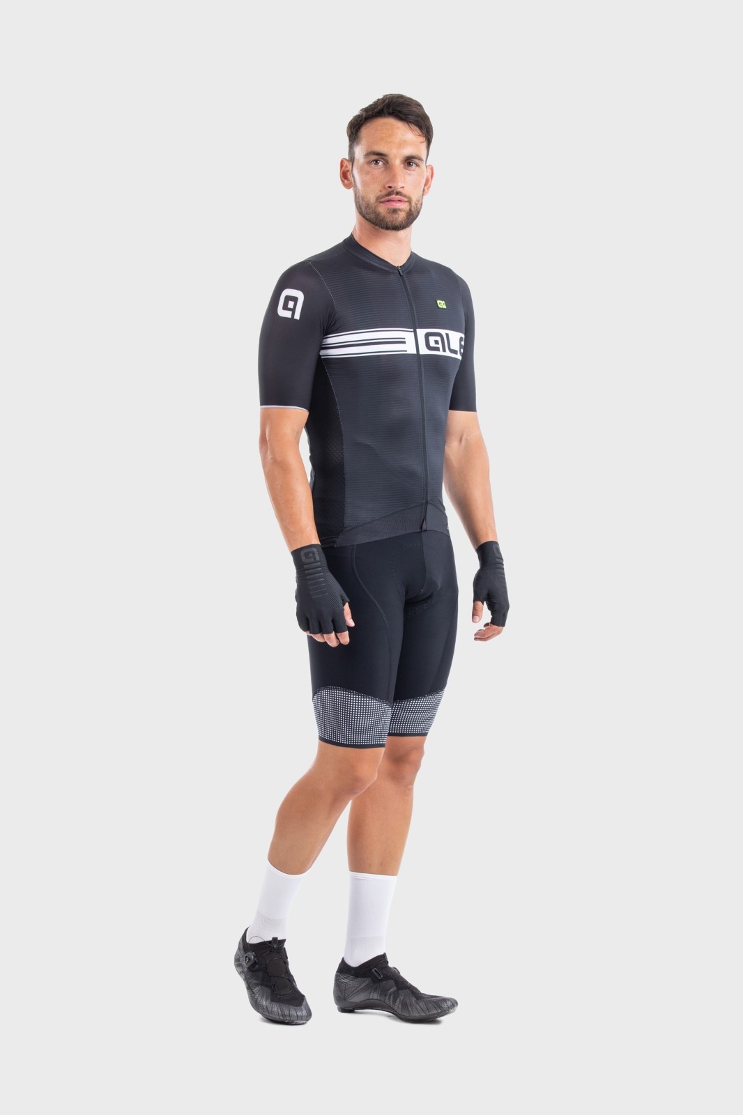ALE’ Men’s PRR Logo Black Short Sleeve Jersey Medium made in Italy