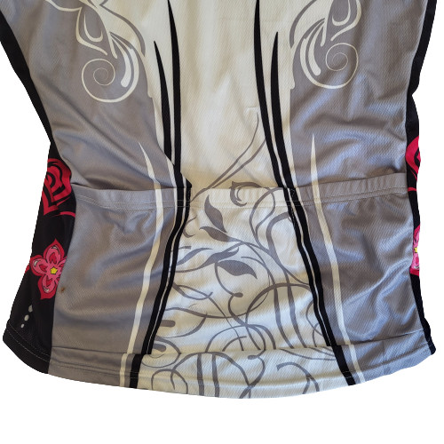 Primal Women’s Full-Zip Cosmo Cut Cycling Jersey, Black/White/Gray/Pink, Size: M