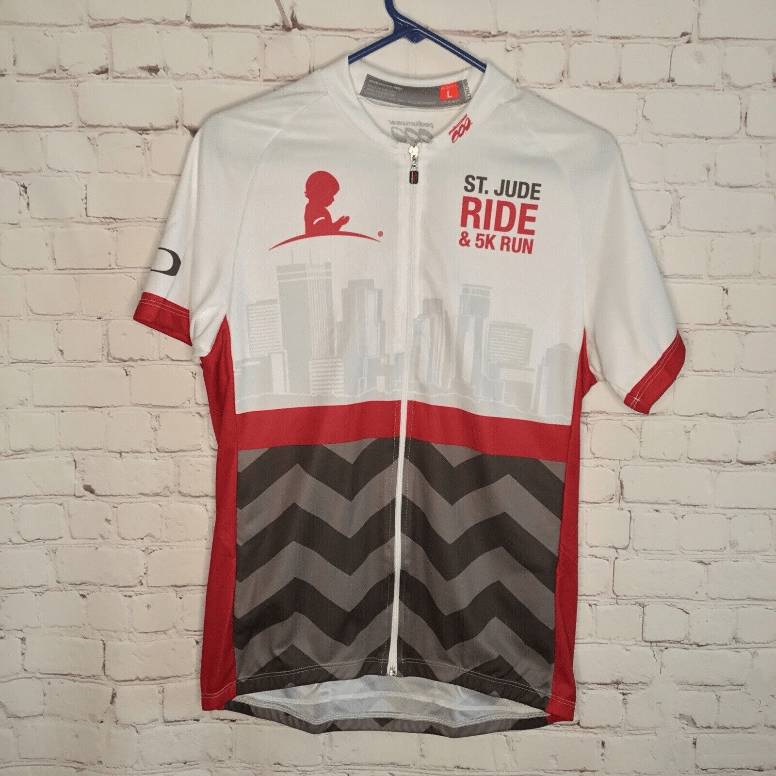 Cycling Jersey Women’s Large Multicolor Printed Logo Short Sleeve Full Zip