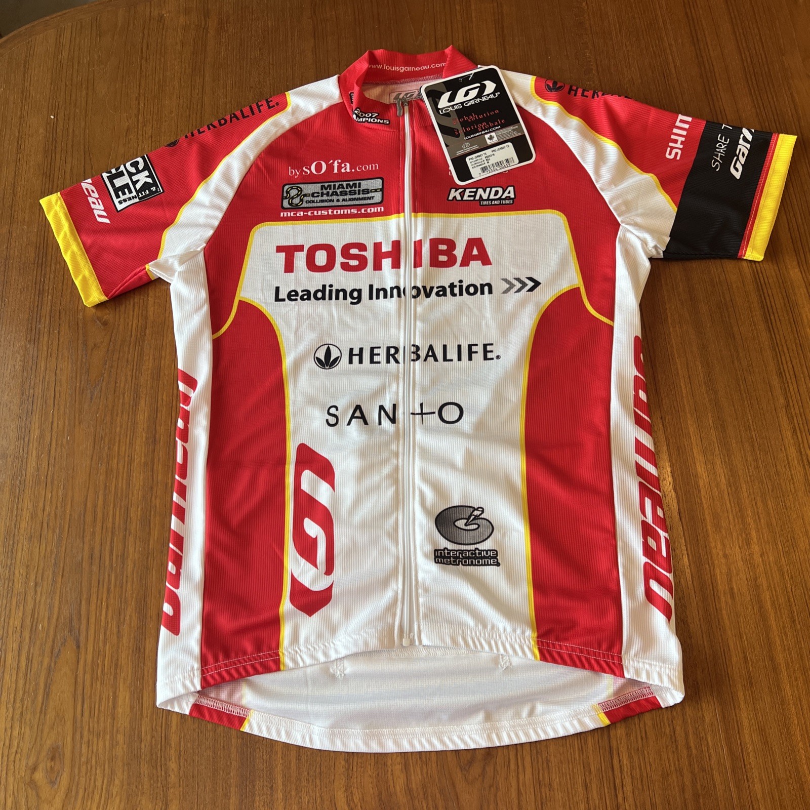 LOUIS GARNEAU Toshiba Cycling Jersey Size M Full Zip New