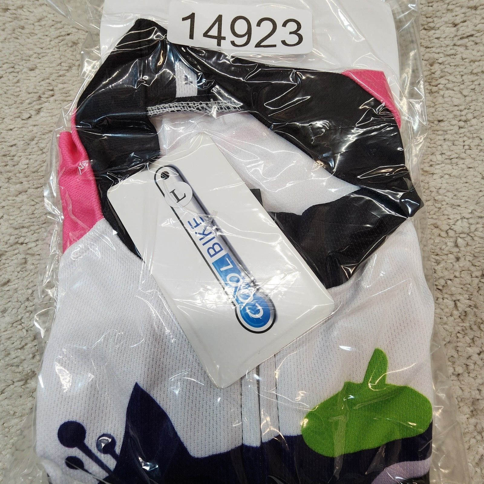 French Cat Riding Moped Full Zipper Cycling Jersey Adult Large NEW