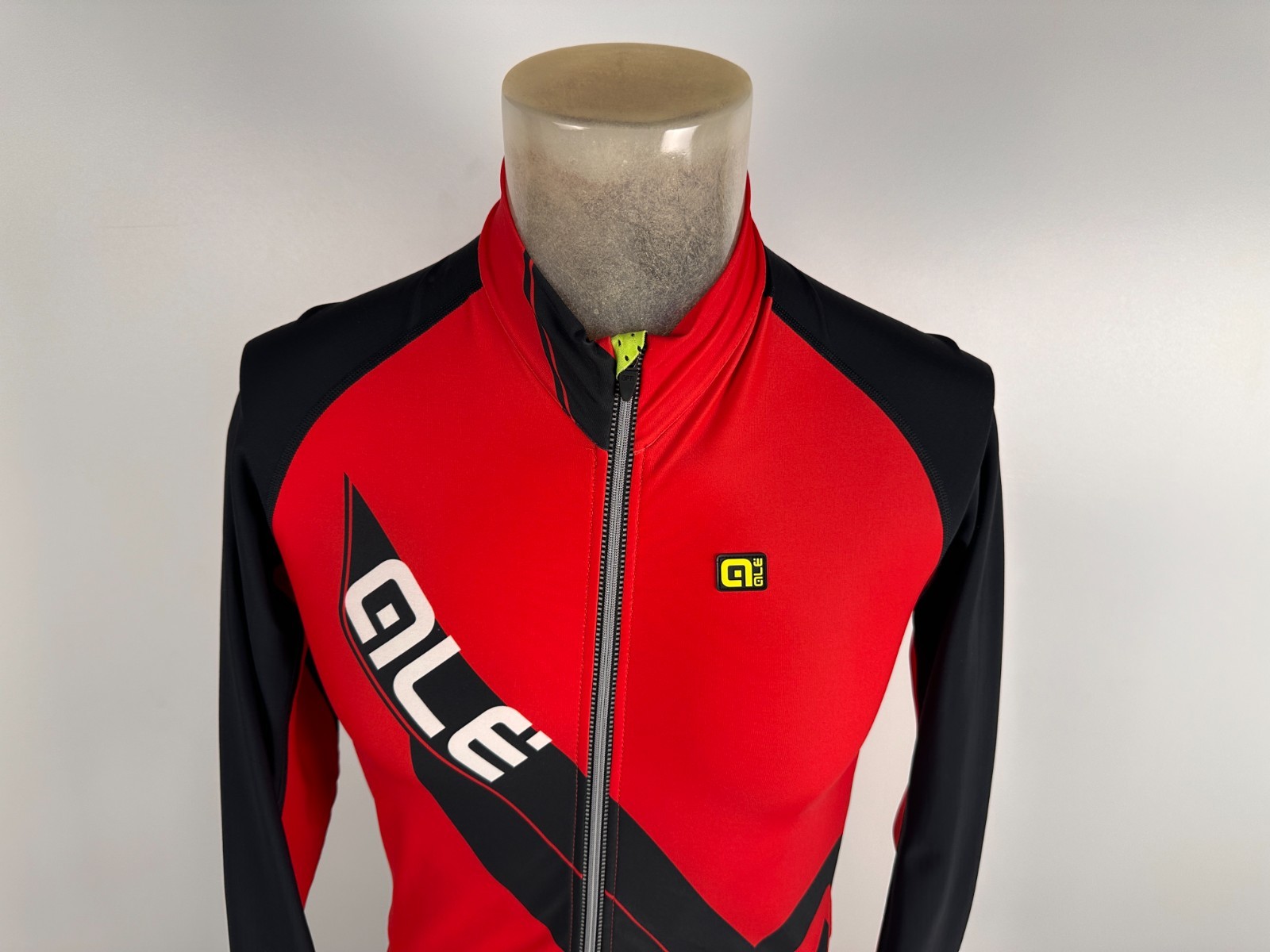 Ale PRR Cycling Long Sleeve Jesey Solid Mens Black Red Size L