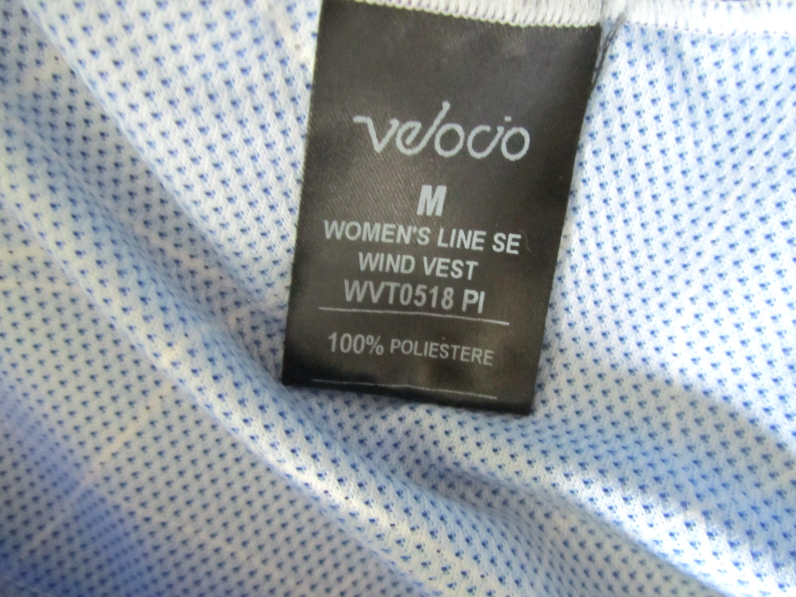 VELOCIO Women’s Line SE Zippered Blue Wind Vest Size Medium 18″ P-P