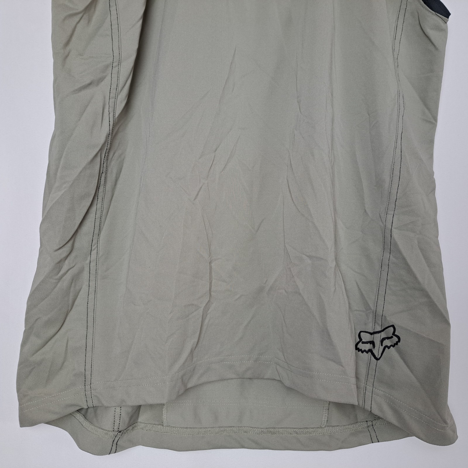 Fox Racing Cycling Jersey Mens XL Beige Gray Sleeveless 1/4 Zip Logo Back Pocket