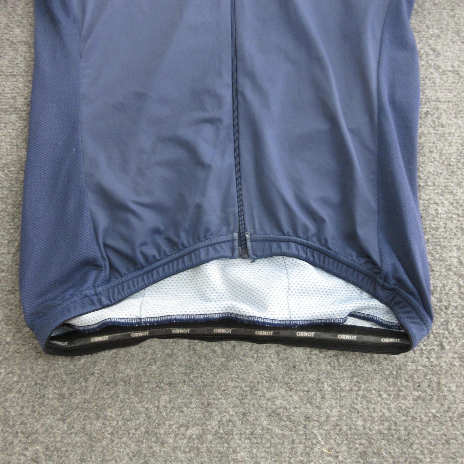Ornot Cycling Jersey Mens Medium Blue Full Zip Short Sleeve Race Made USA Bike