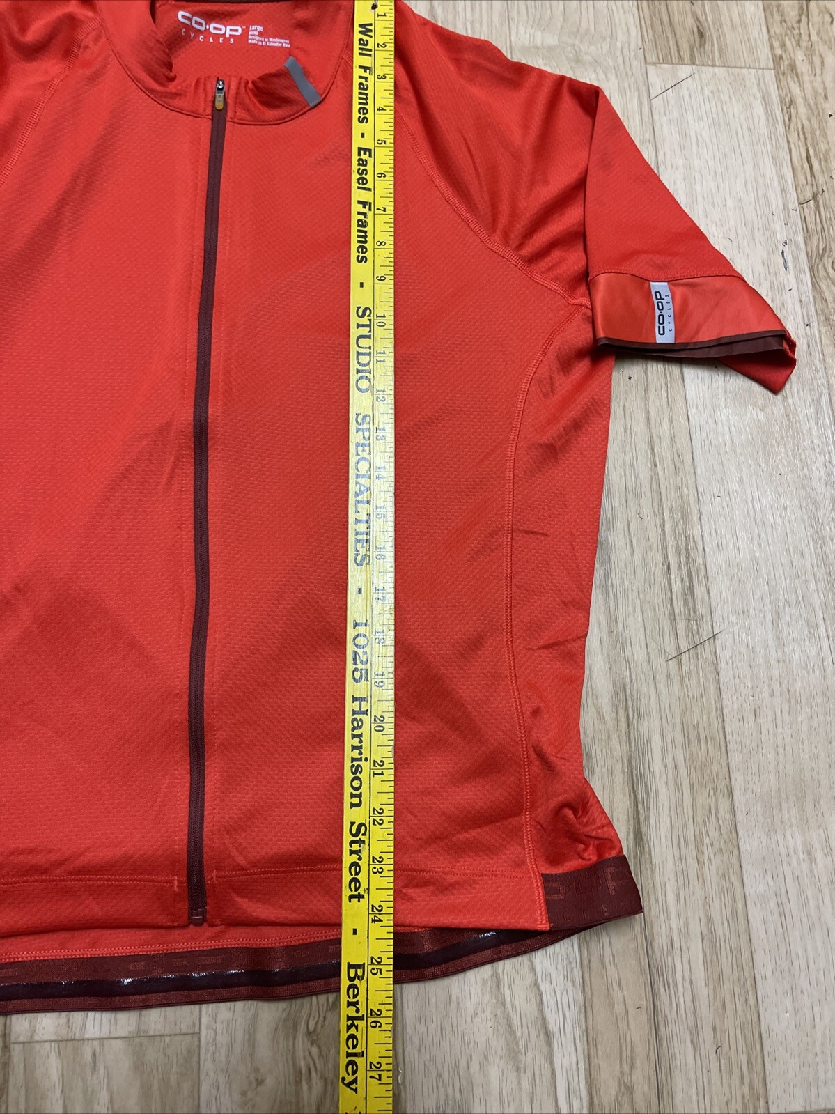 REI CO OP Cycles Men’s Large Orange Full Zip Road Jersey w/ Back Pockets