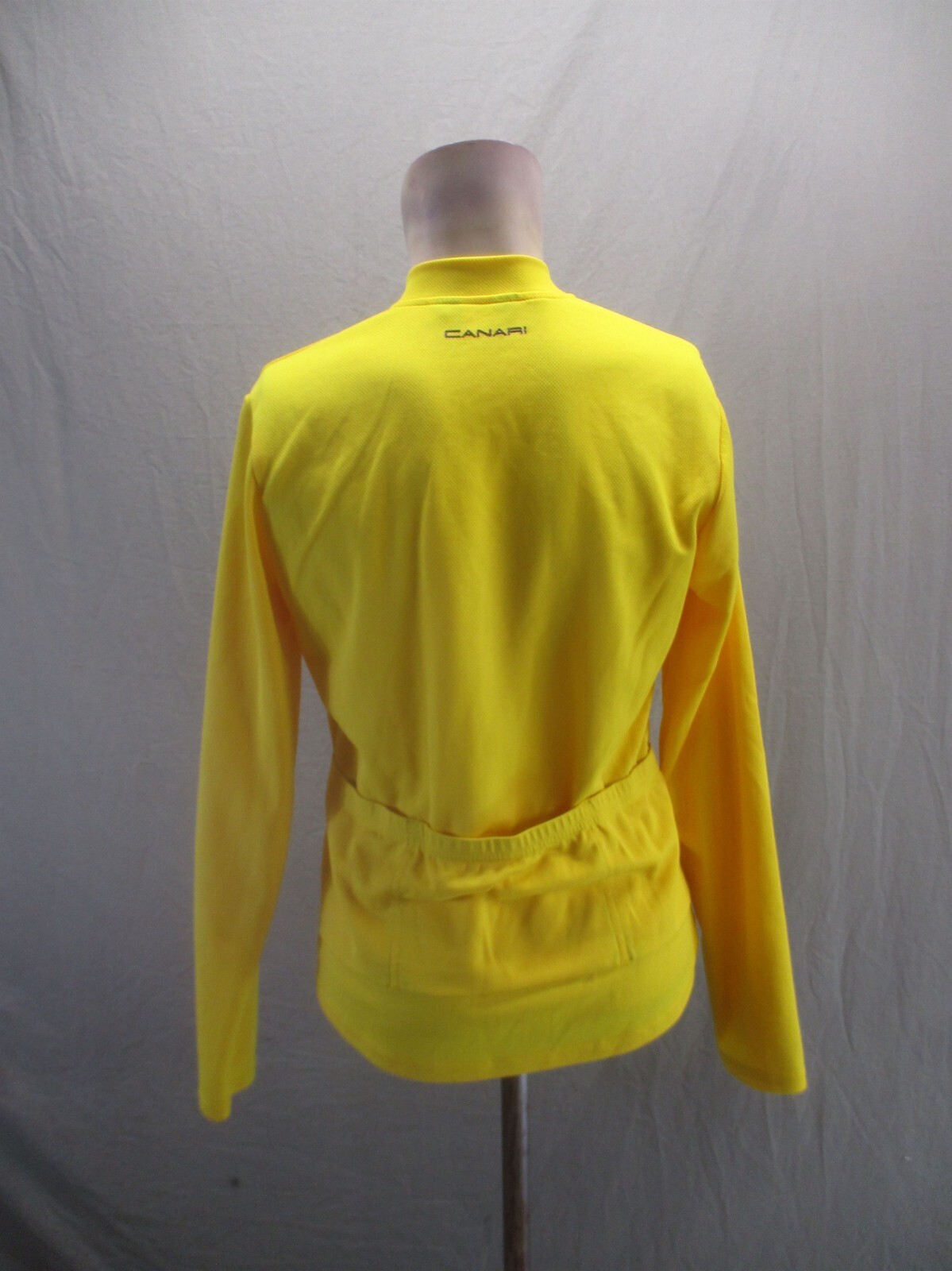 CANARI Size L Womens Yellow 1/2 Zip Back Pocket Athletic Cycling Pullover 995