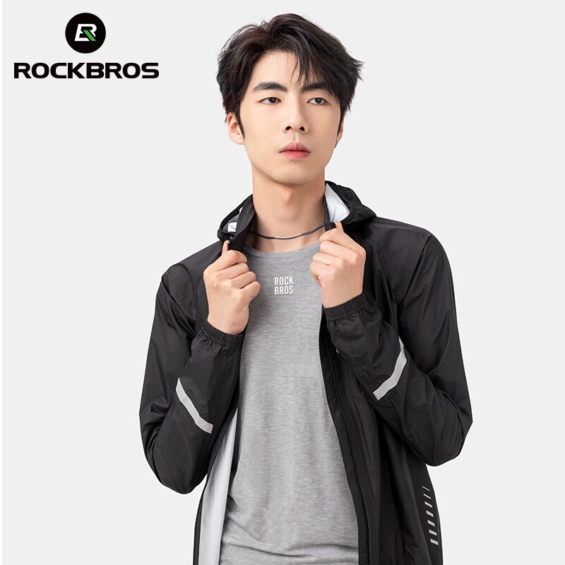ROCKBROS Outdoor Cycling Rain Jacket Lightweight Reflective Rain Jacket
