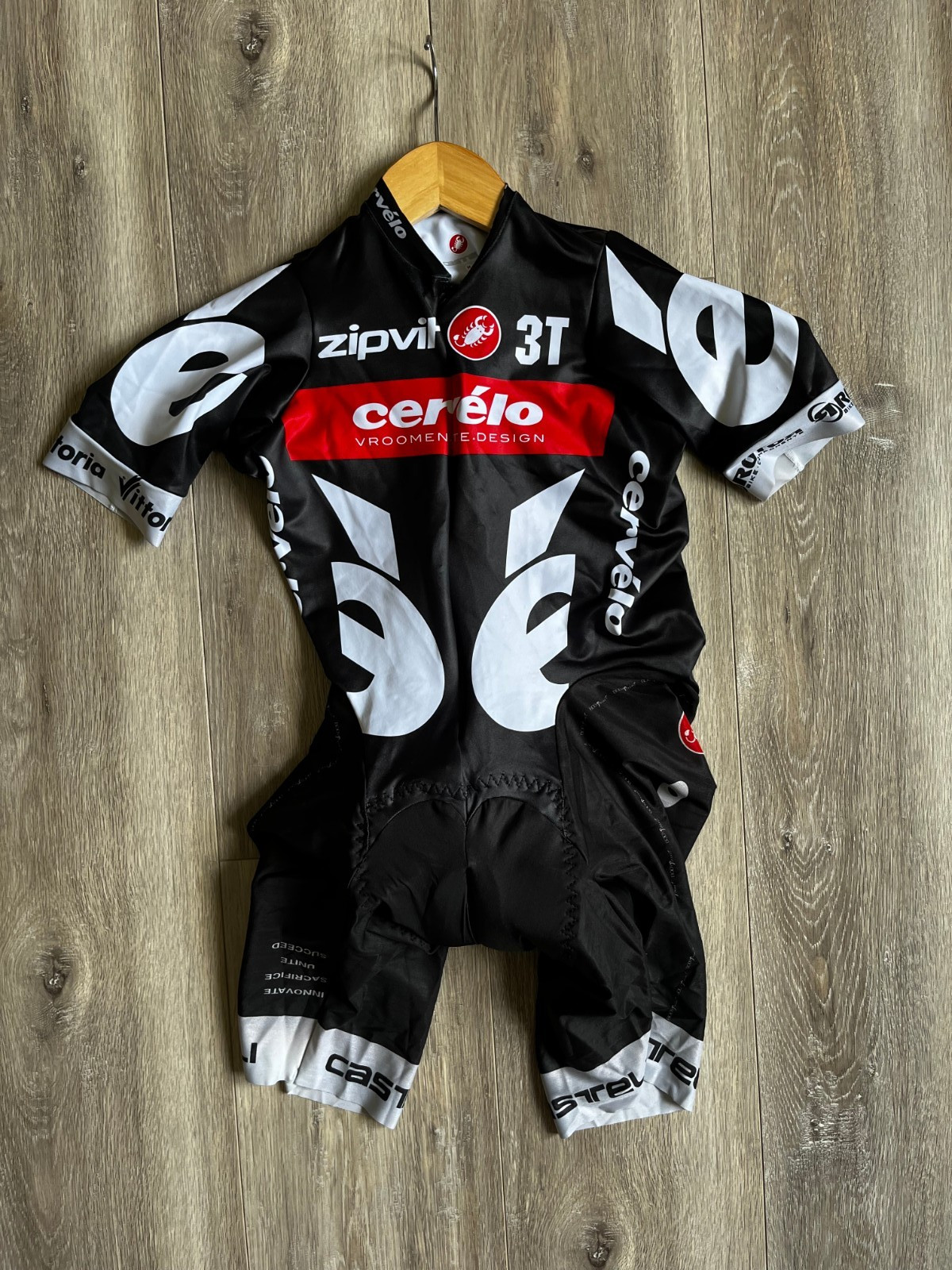 Cervélo TestTeam Cycling Skinsuit Speedsuit Cycle Suit Black Castelli size M