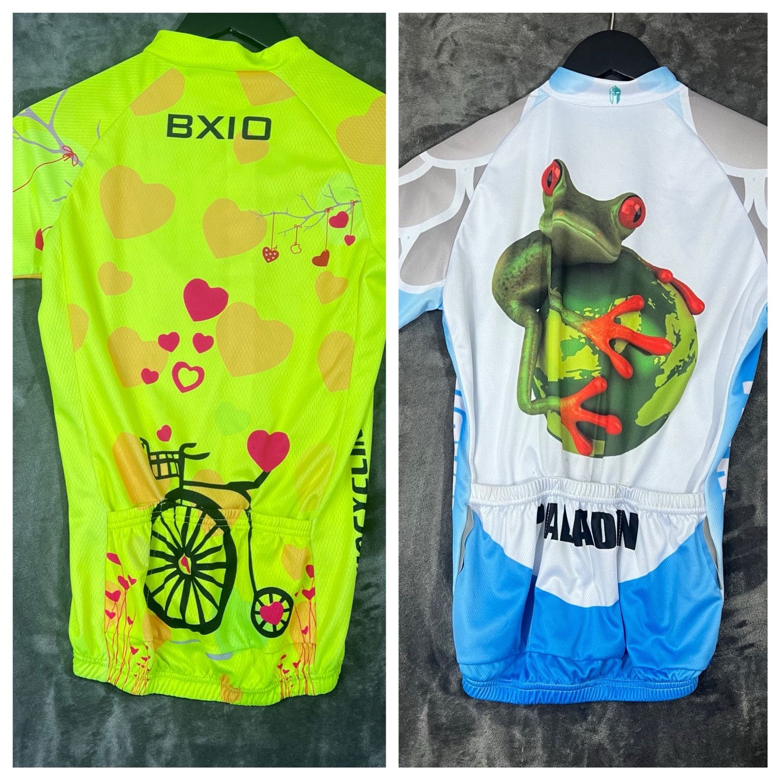 Set of 2 Ladies Cycling Jerseys Paladin Look and Bxio Cycle Racing Colorful Zip