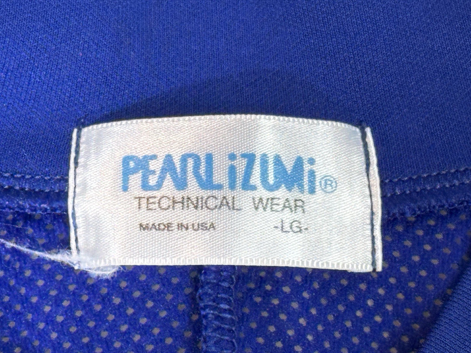 Pearl Izumi Mens Size L Technical Wear Cycling Jersey Blue Net Pockets 3/4 Zip
