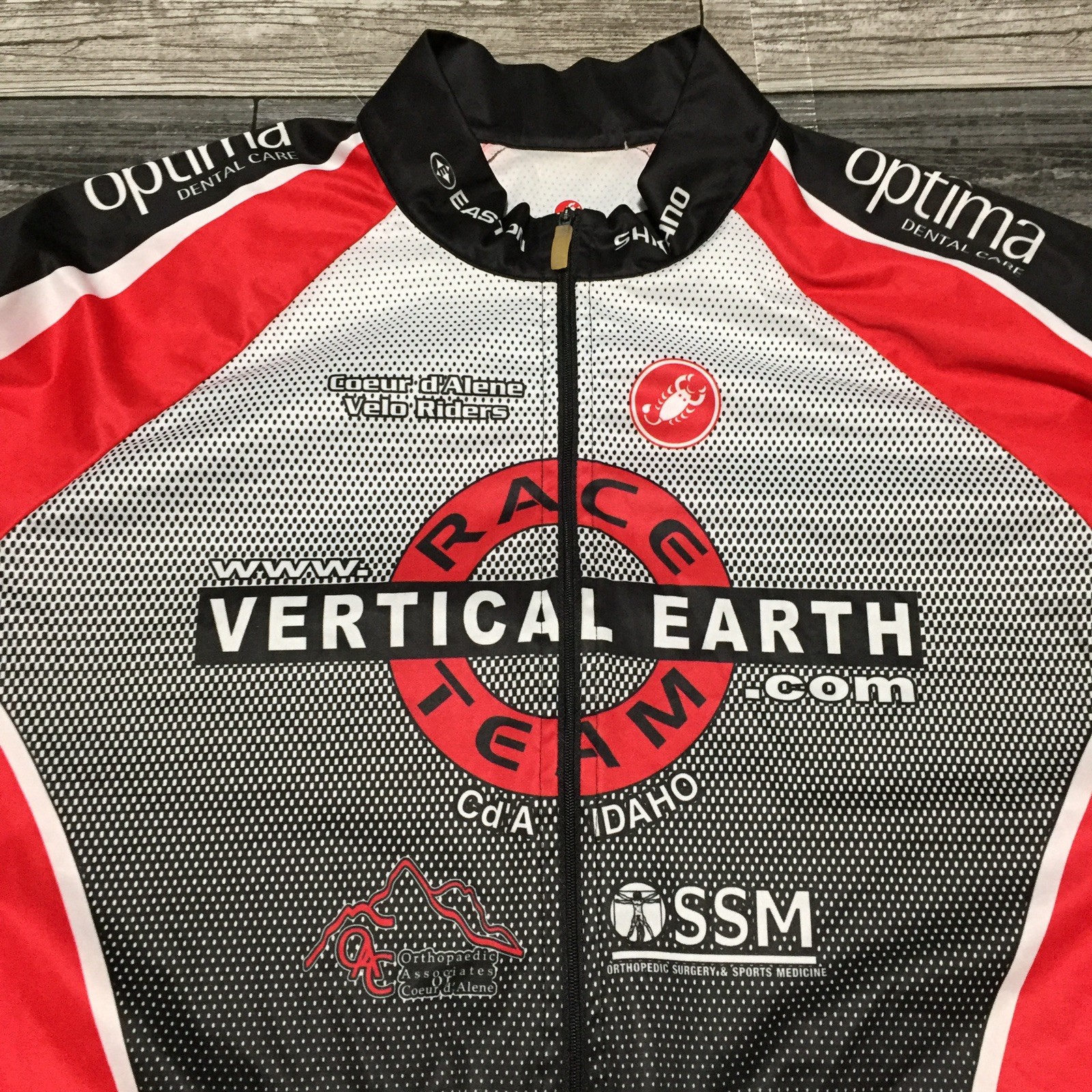 Castelli Cycling Top Full Zip Up Top Men’s XXL Black Red White Polyester