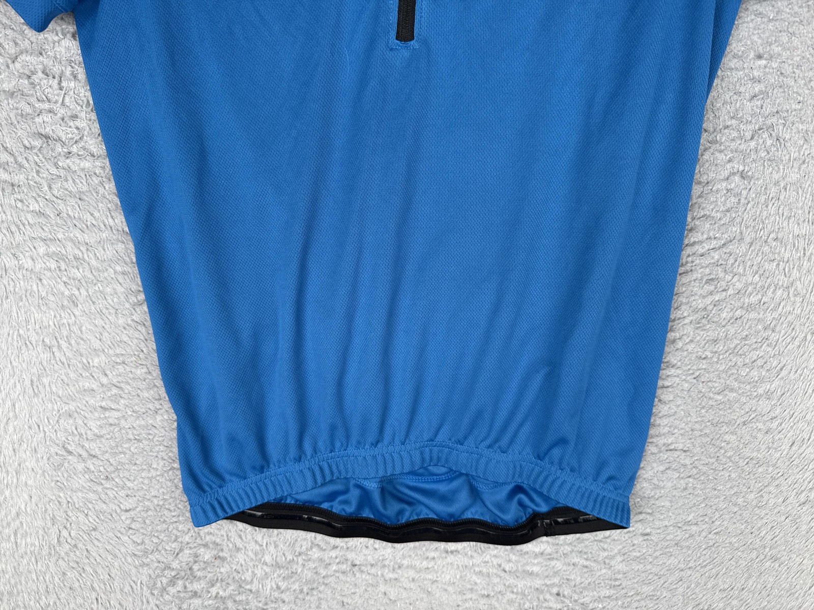 Spotti Cycling Jersey Mens Medium Blue 1/4 Zip Short Sleeve Pockets Bike Top