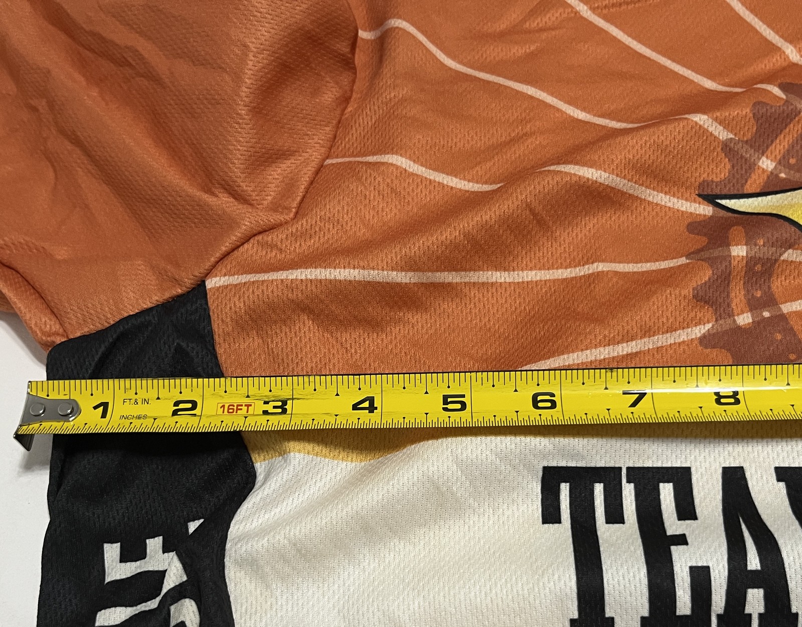 VOmax Houston Chronicle Team Cycling Jersey XXXXL Orange Yellow Black Quarter