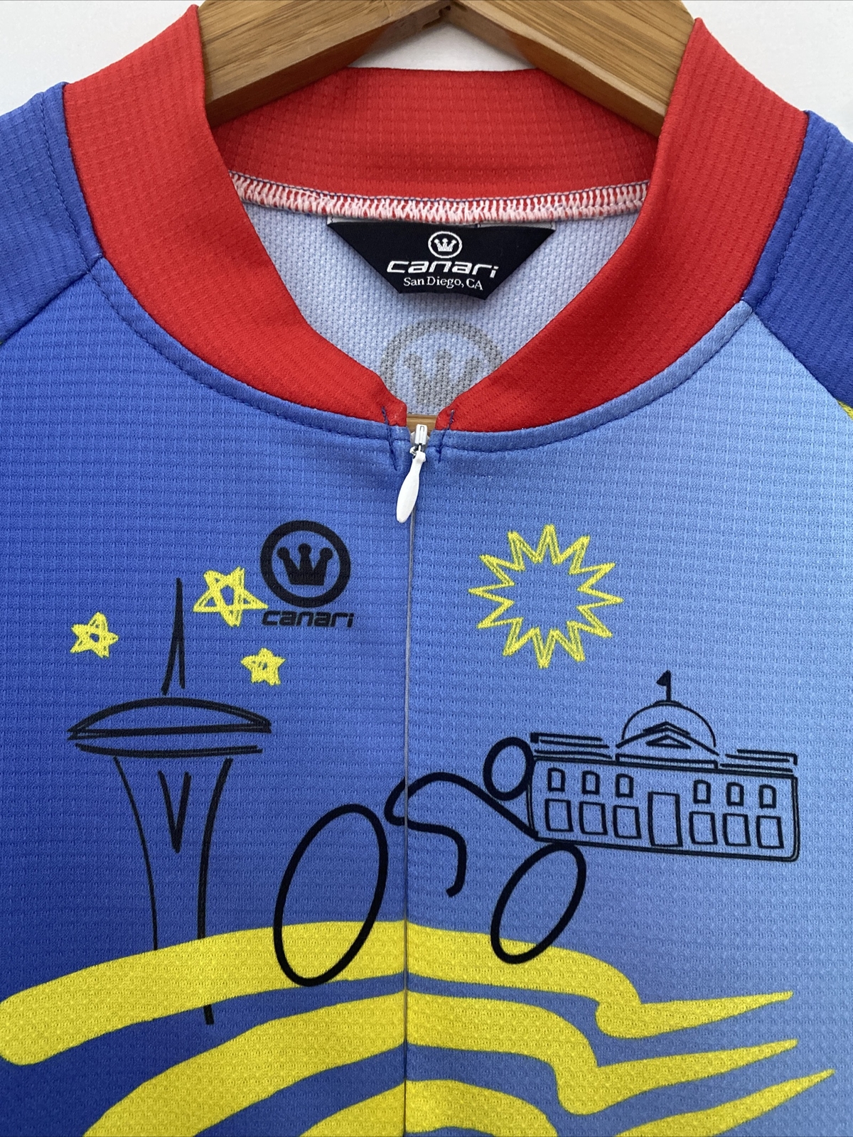 Canari Men’s 2008 American Lung Assoc. Short Sleeve 3/4 Zip Cycling Jersey – S