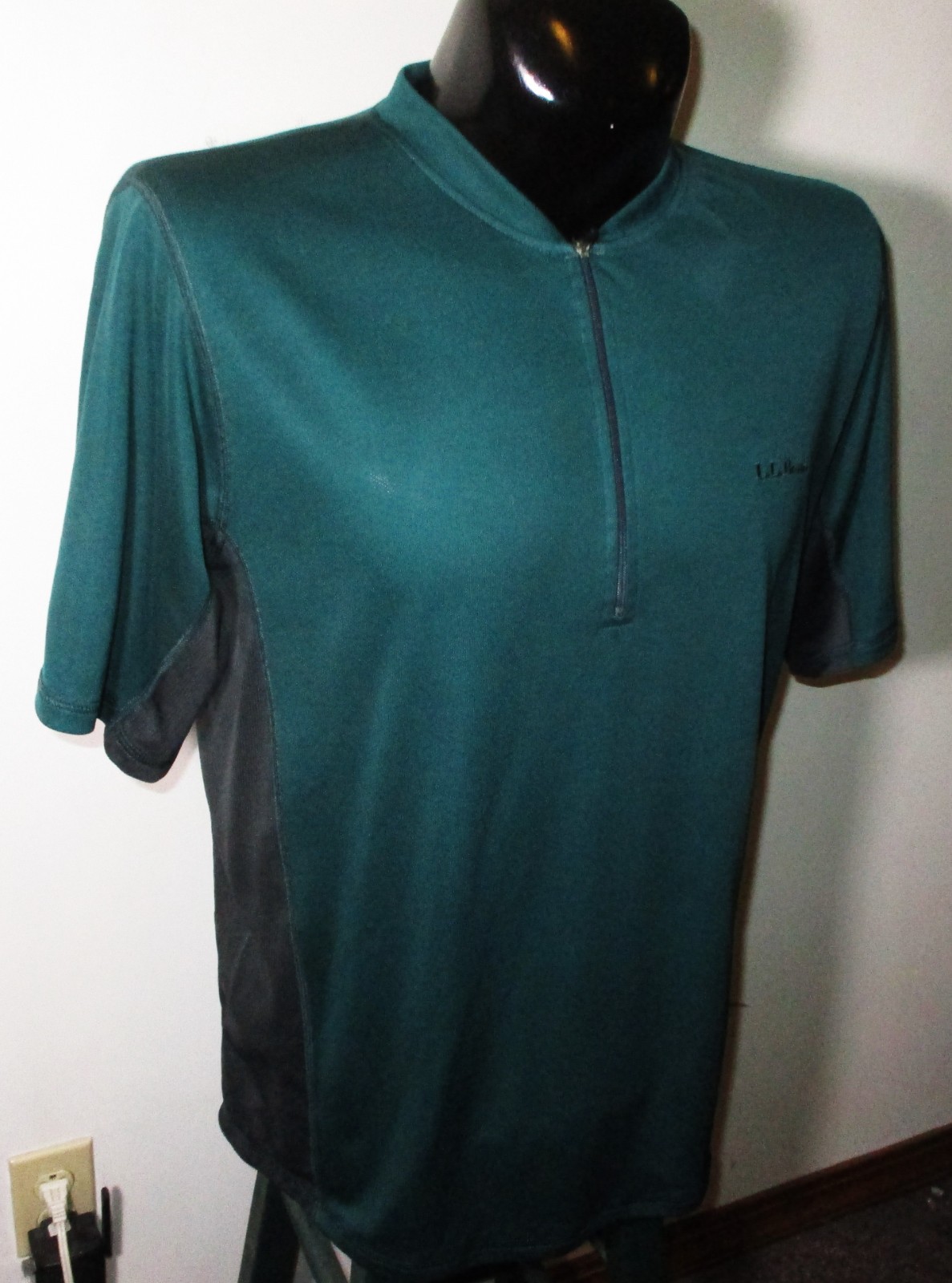 L.L. BEAN Green Short Sleeve 1/2 Zip Cycling Jersey Men’s Size L
