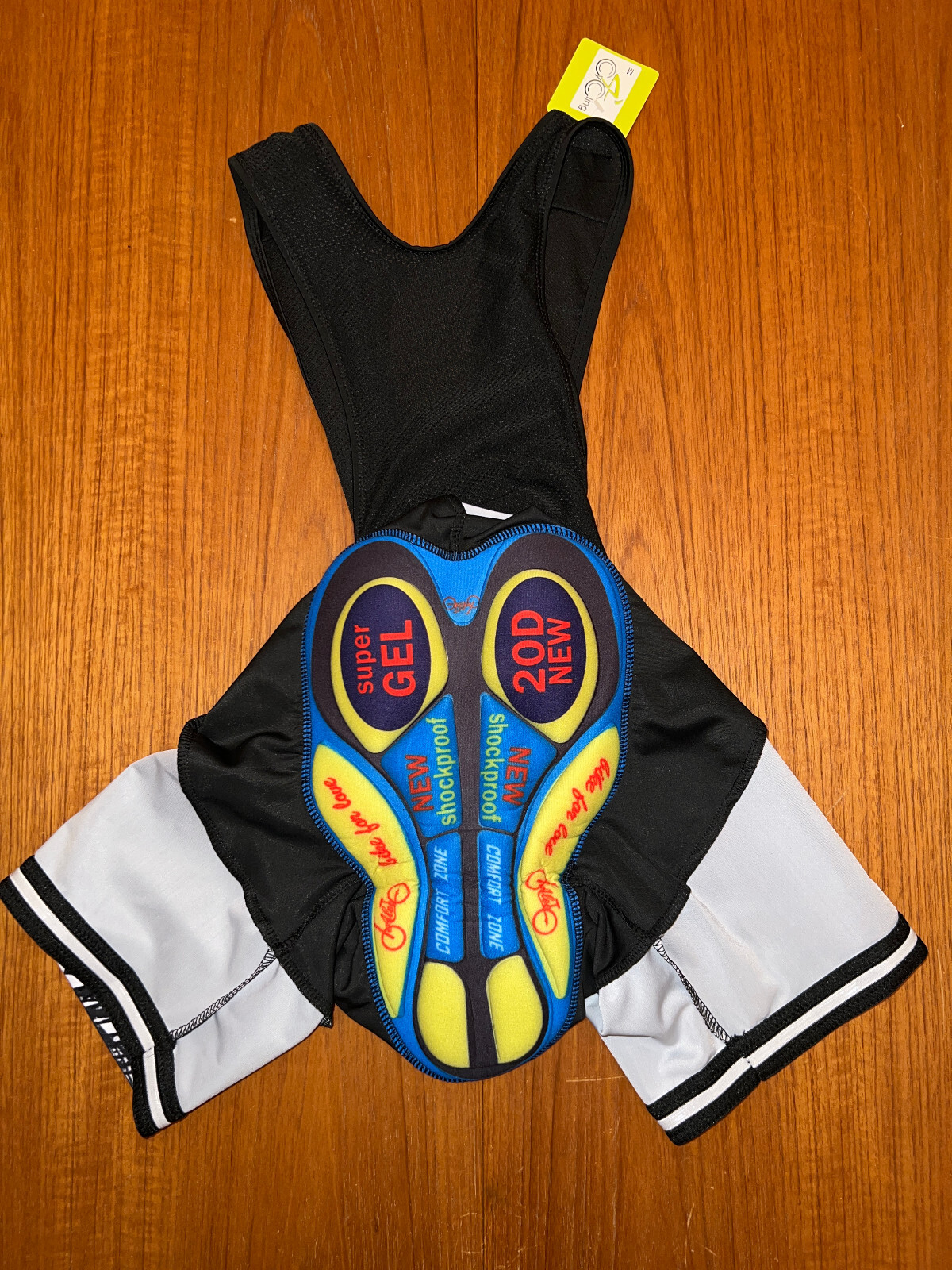New! CYCLING Brand Men’s Black Sleeveless Gel Padded Bib Shorts Singlet (Med)