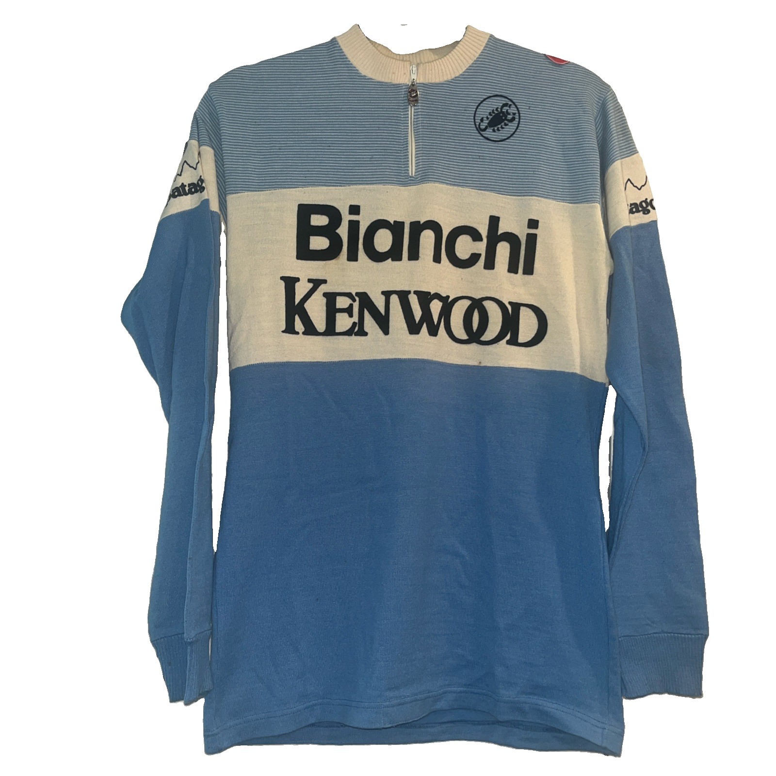 Castelli Blanchi Kenwood Wool Cycling Jersey Patagonia 80’s Made In Italy Sz 4