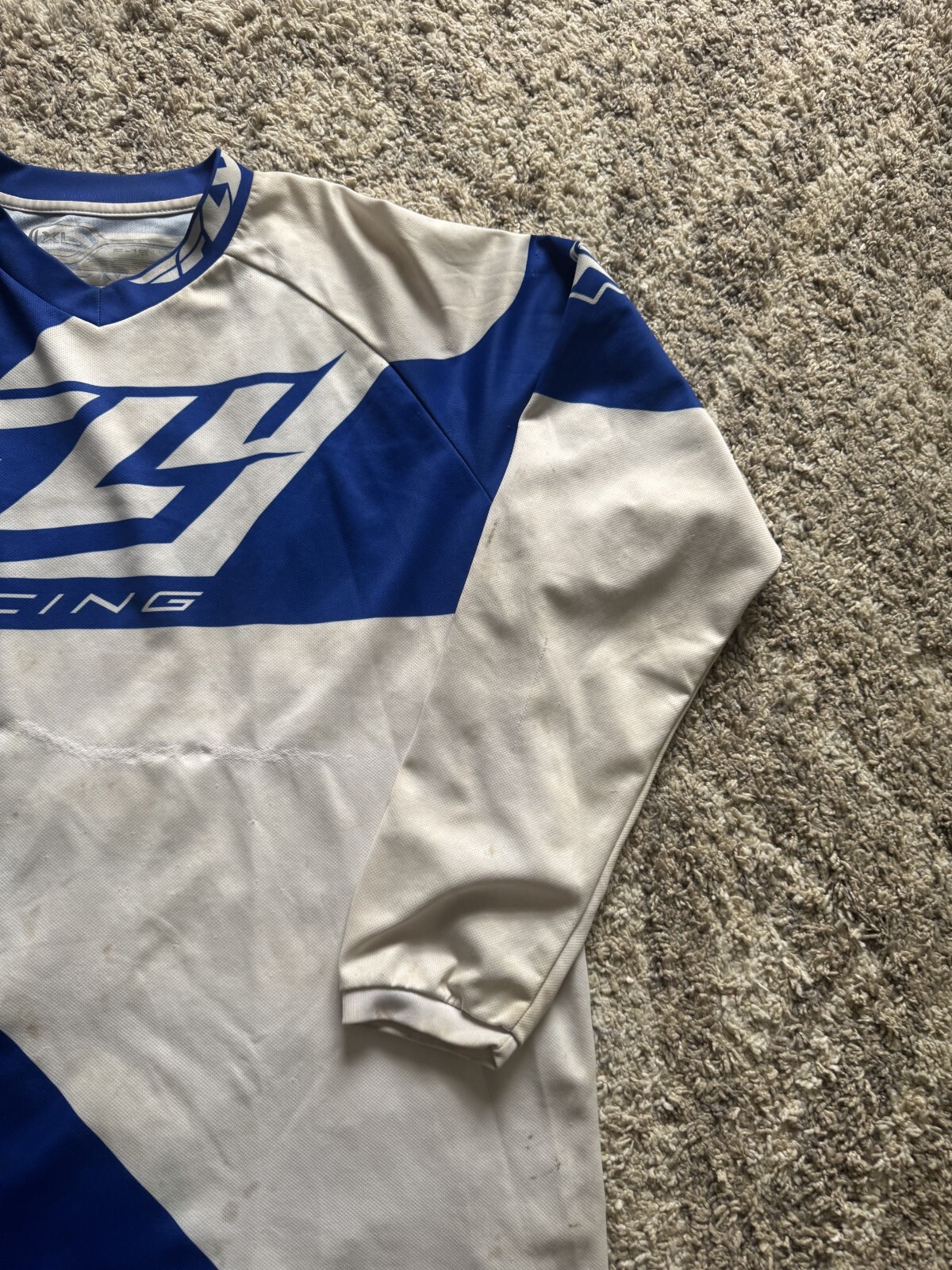 Fly Racing F-16 Blue White Jersey Shirt Long Sleeve Size XL Dirtbike MotoCross