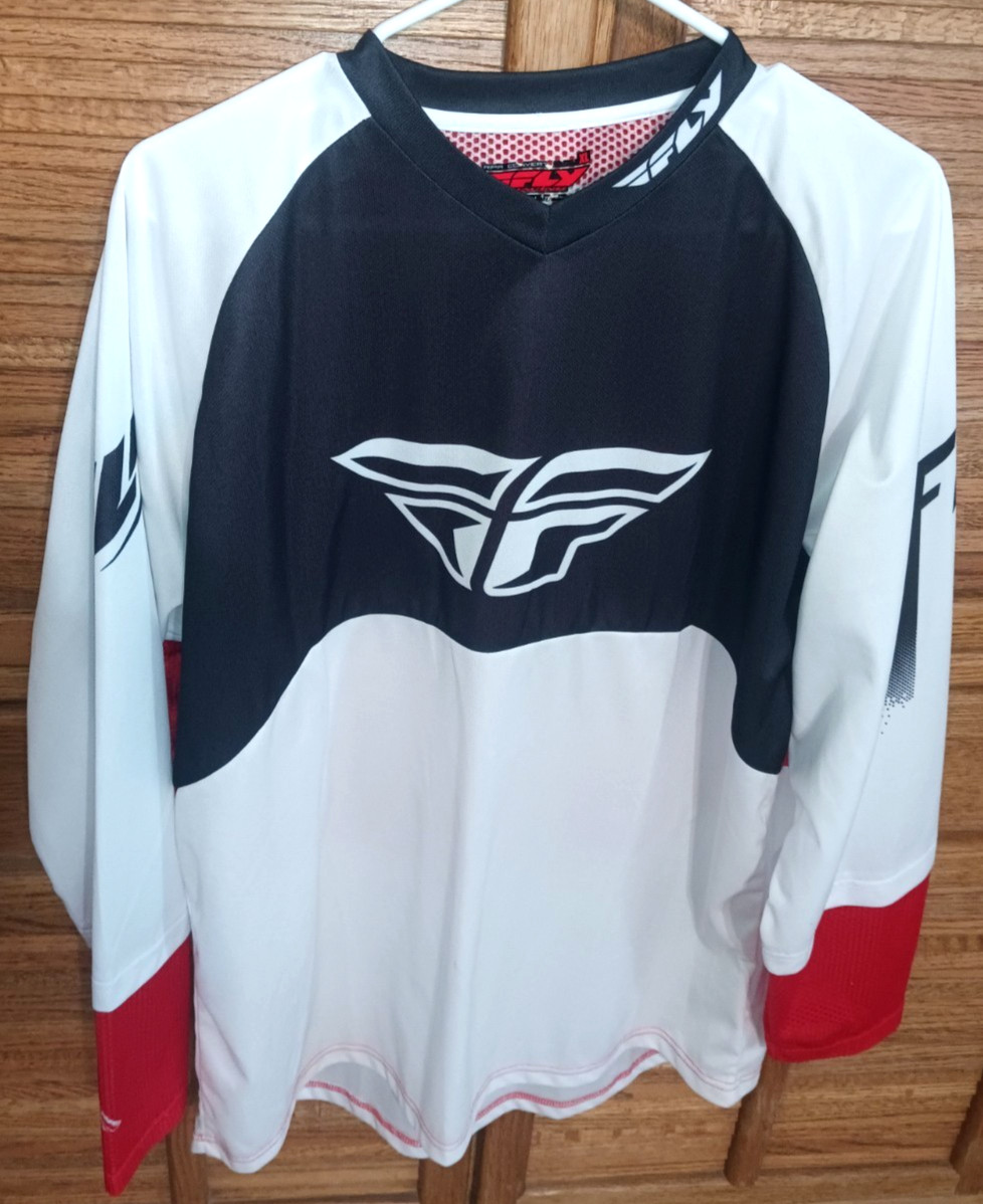 Fly Racing Ripa Convert Jersey Mens XL Biking Cycling BMX Black White Red
