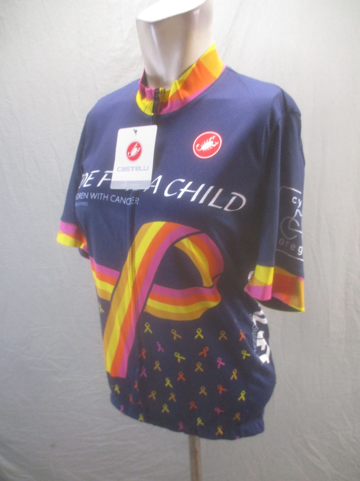 NWT Castelli Size L Mens Multicolor Cycling Full Zip Stretch Athletic Top 461