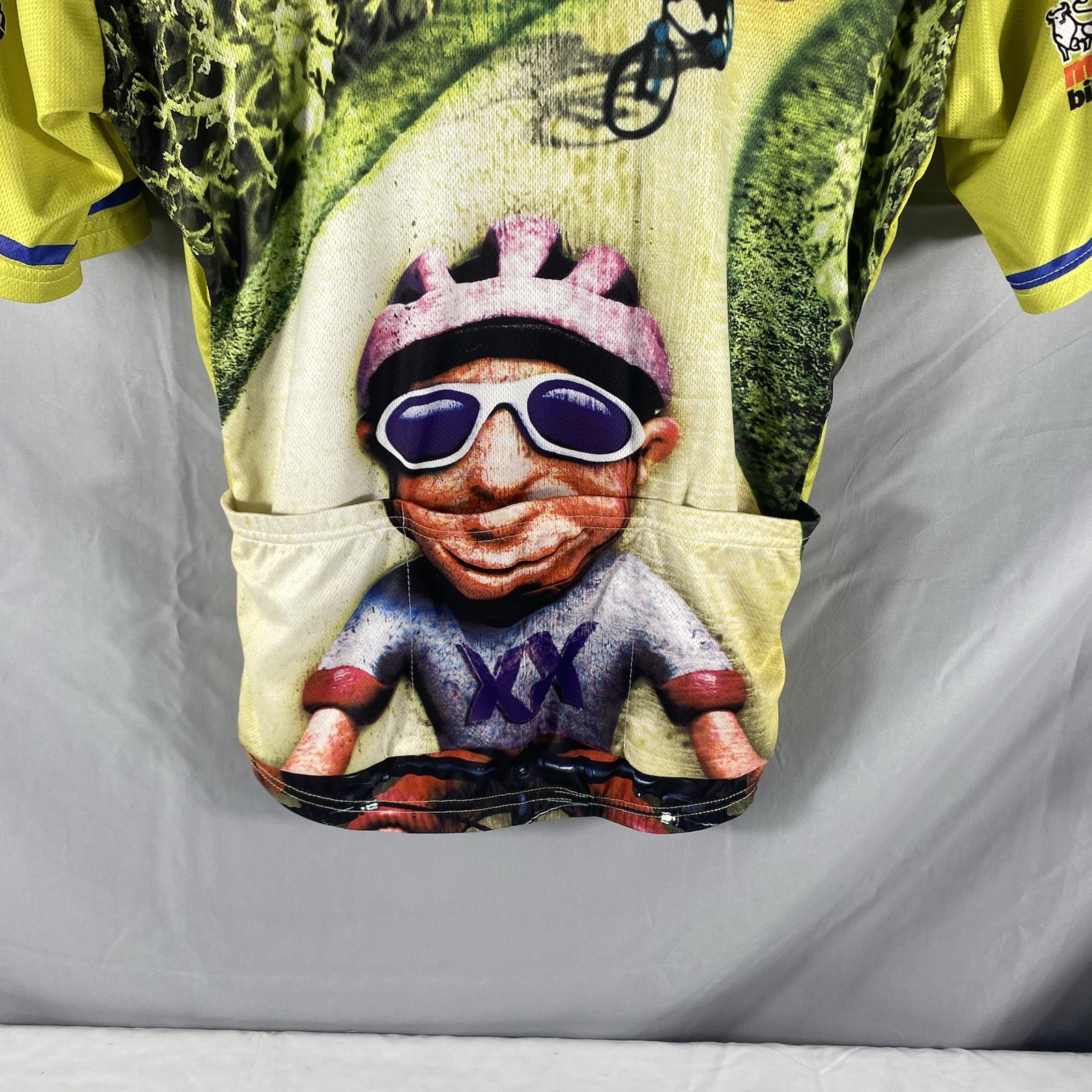 VO Max Cycling Jersey Adult M 3/4 Zip 100% Polyester Yellow 2005 MS OK