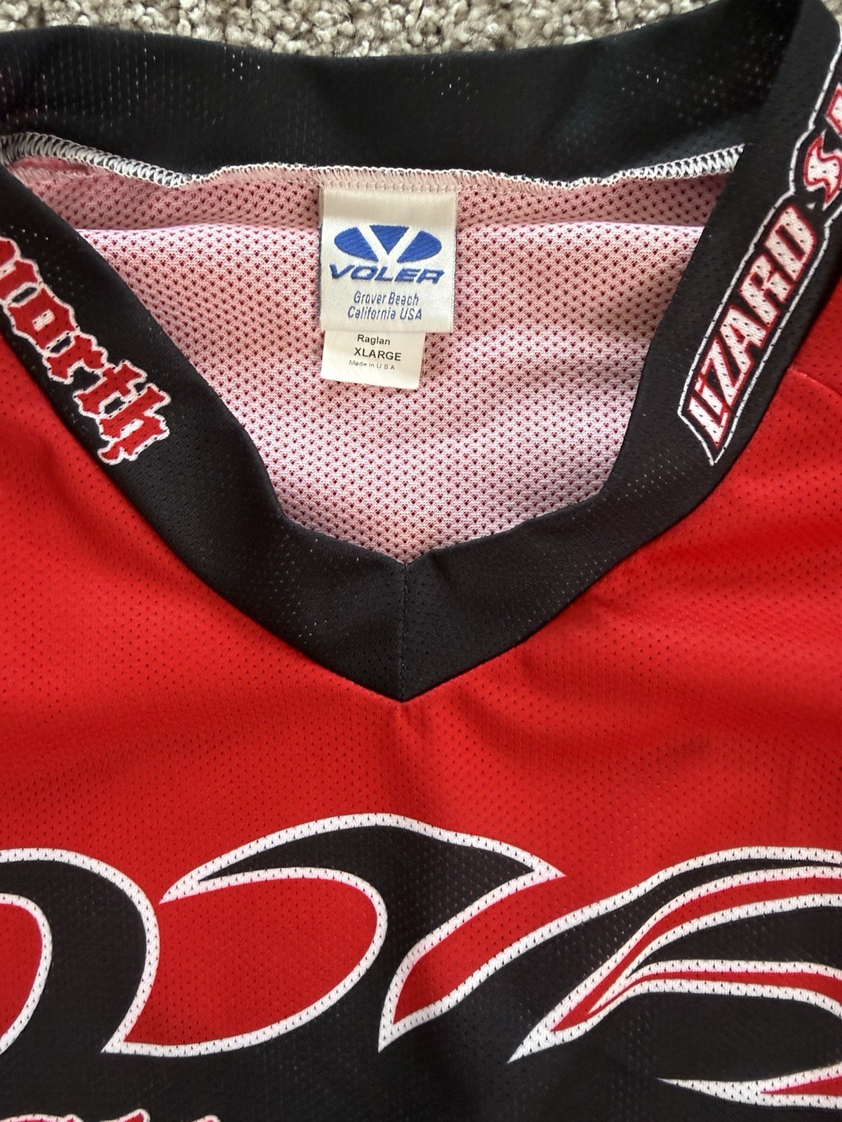 Voler Men’s XL Cycling Jersey V-Neck Short Sleeve Breathable Mesh Red/Blk