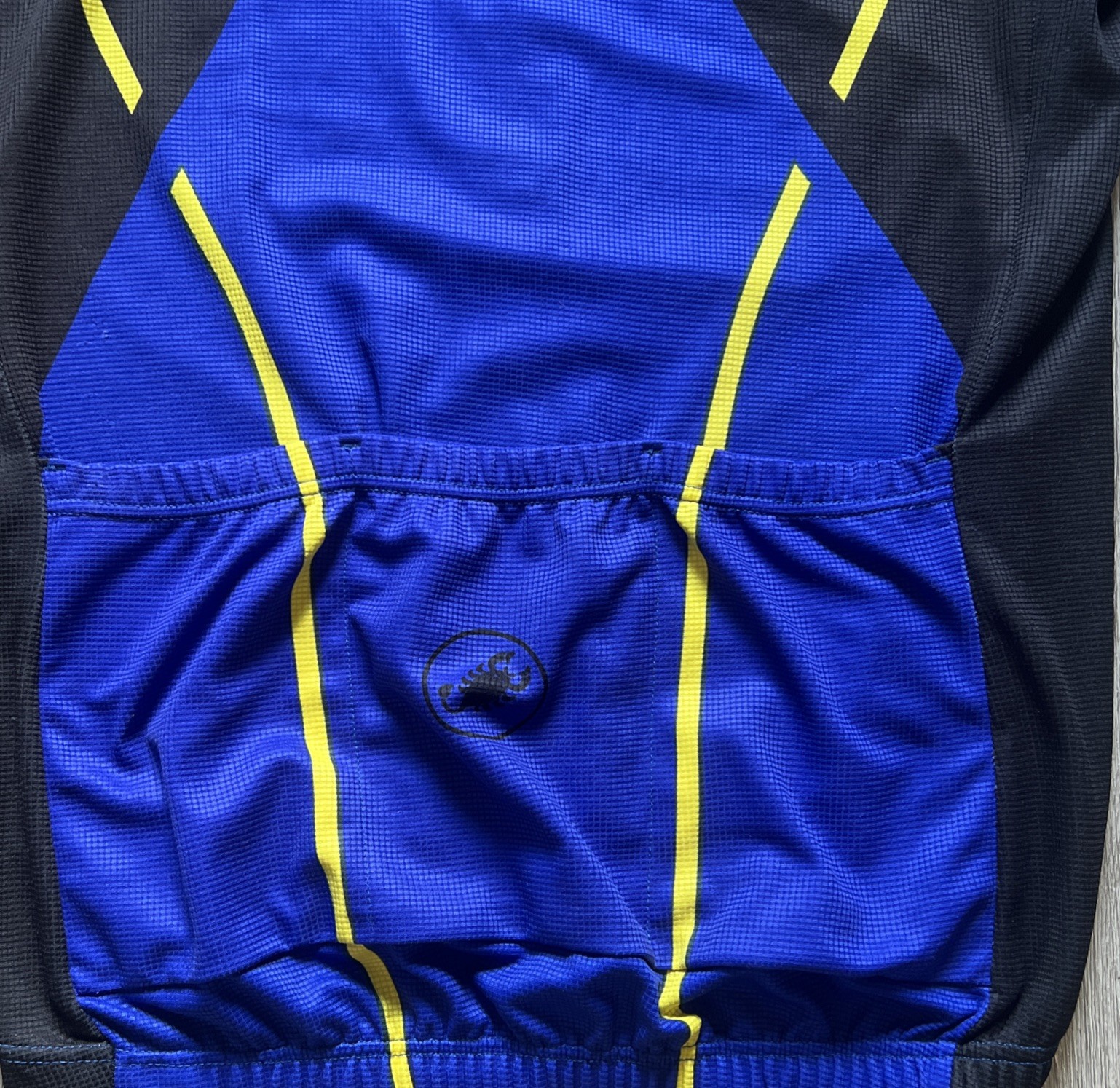 Castelli Cycling Jersey Mens Sz Large Black And Blue Half Zip Short Sleeve Italy