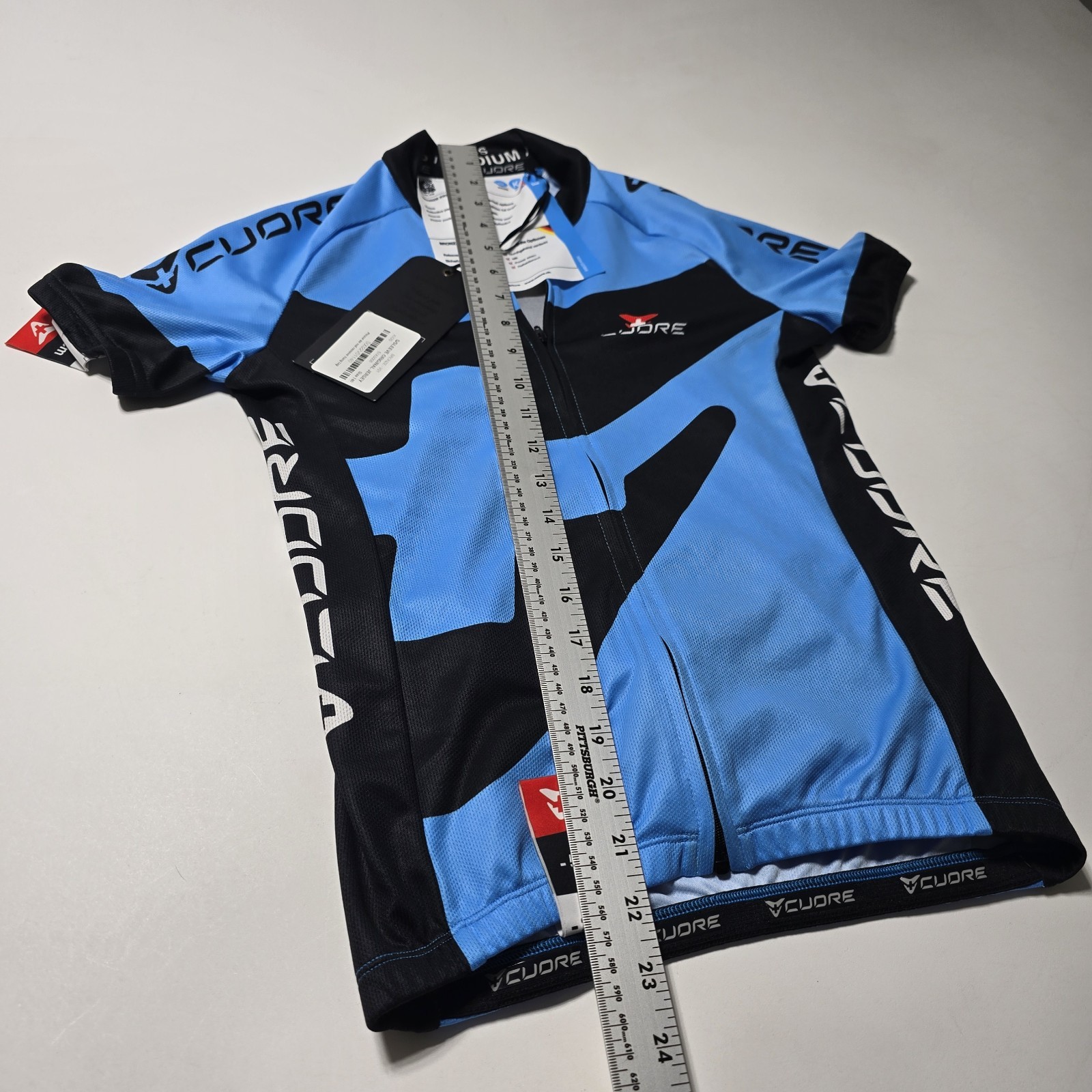 NWT Cuore of Switzerland Kids Cycling Jersey Size Medium Blue