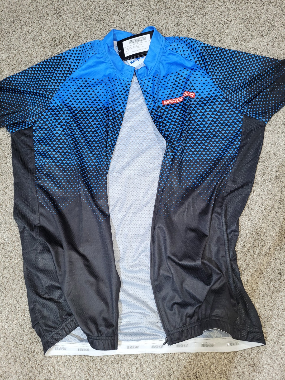 Bergrisar Men XXL Cycling Jersey Full Zip Bike Shirt Top Pockets Short Sleeve