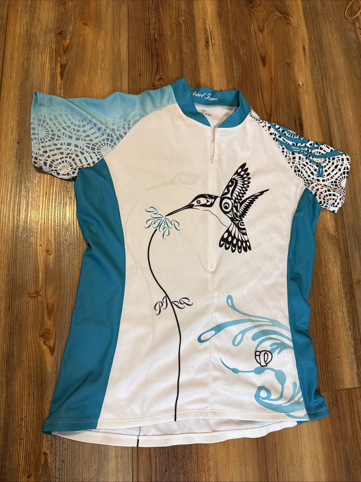 Pearl Izumi Hummingbird 3/4 Zip Short Sleeve Cycling Jersey Size L