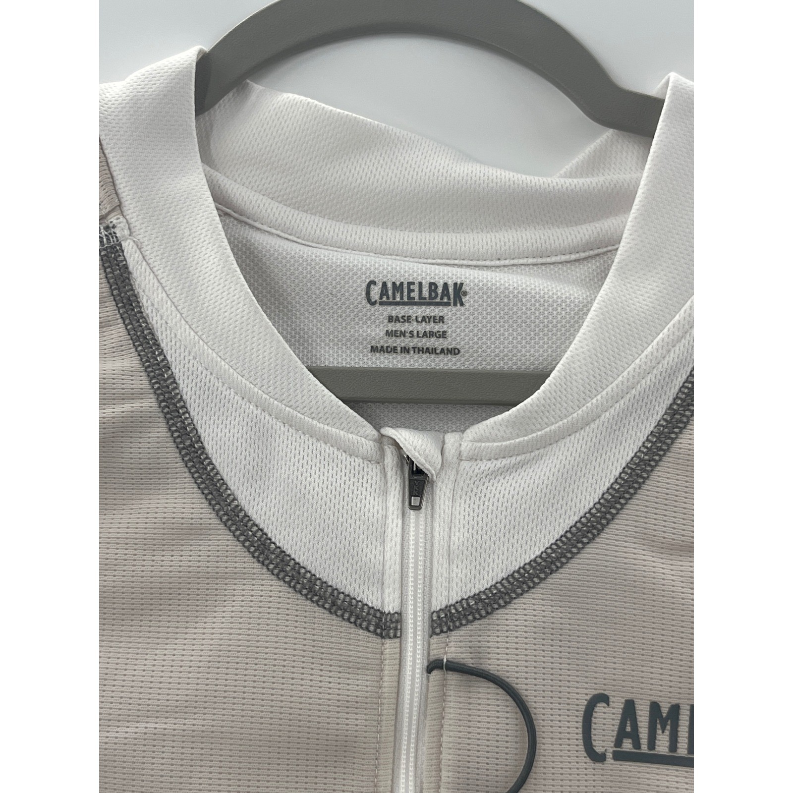 Vintage CamelBak Women’s Base Layer Cycling Jersey White Tan Quarter Zip SS L