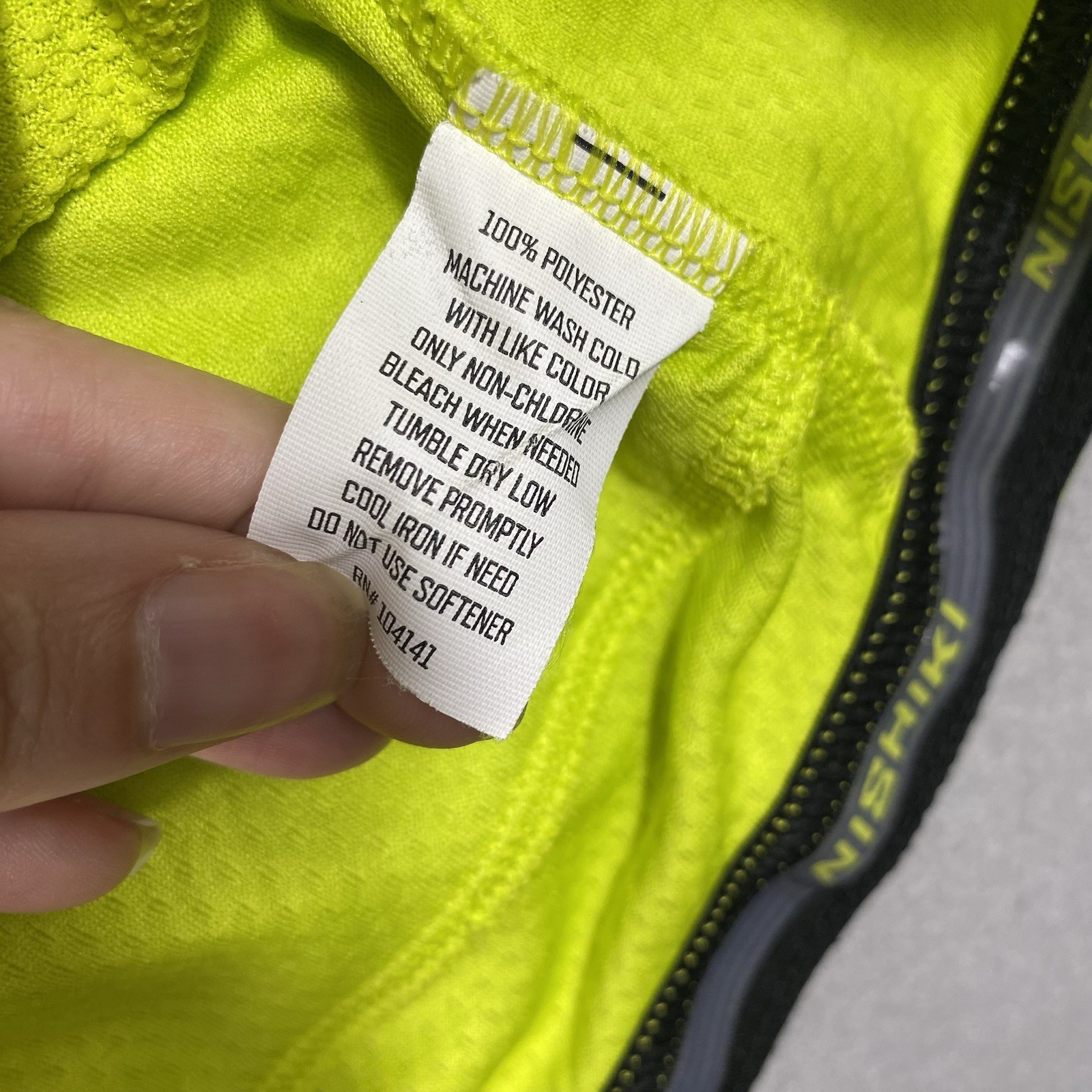 Nishiki High-Vis Neon Yellow Quarter-Zip Cycling Jersey Large Back Waist Pockets