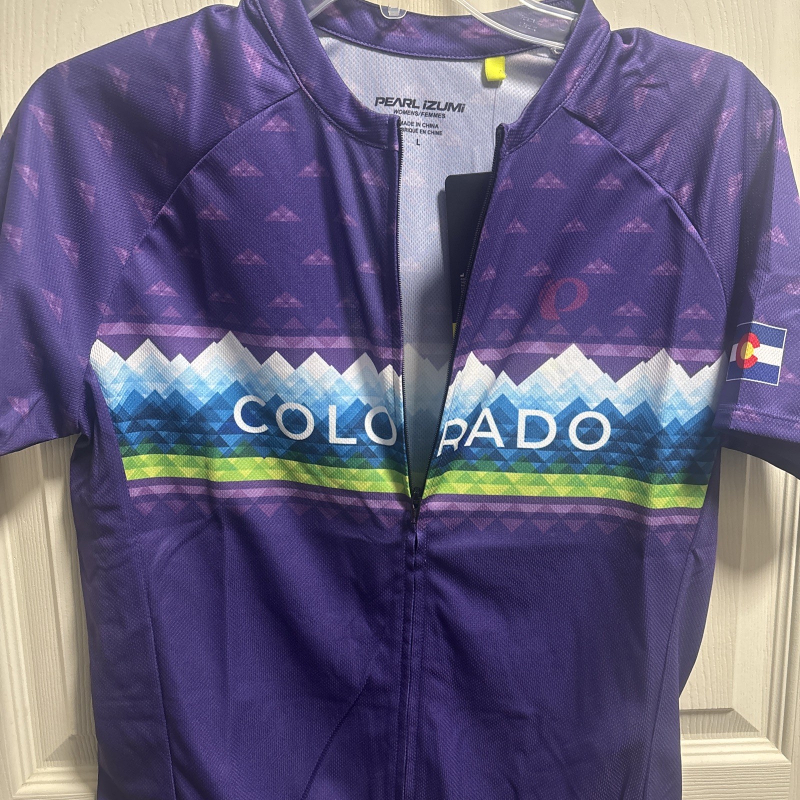 Pearl Izumi Quest Full Zip Short Sleeve Bike Jersey Colorado Mountains Womens M