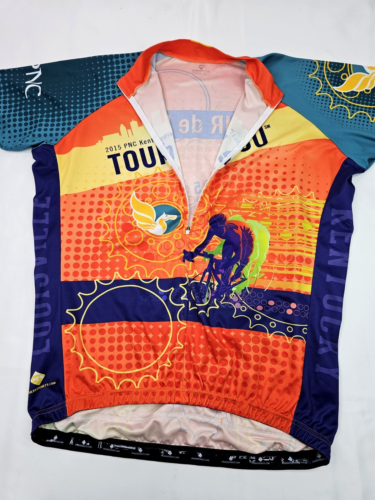 Peak 1 Sports Cycling Jersey Unisex 2XL (48″ Chest) Tour Lou Kentucky Derby 2015