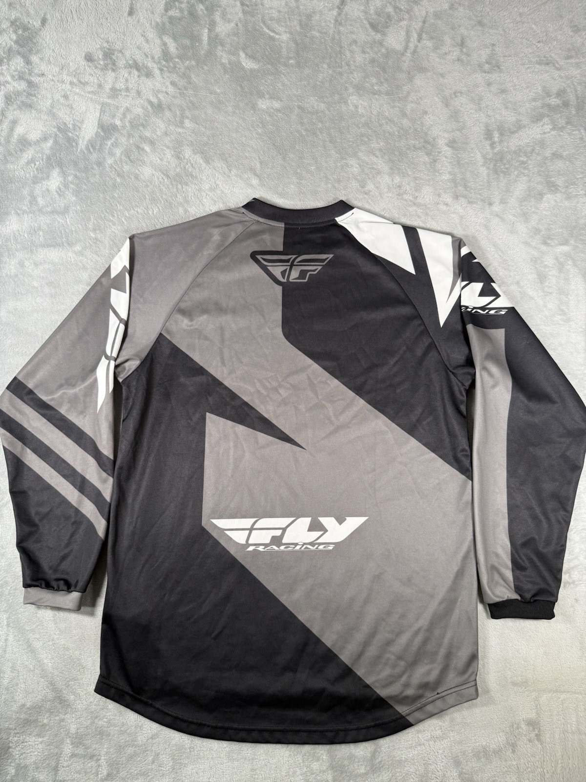 Fly Racing Jersey Mens Medium F16 Grey Black White Shirt Dirtbike Motocross BMX