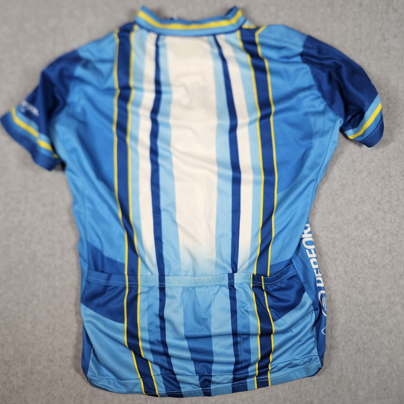 Performance Bike Primal Cycling Jersey Men’s Large Blue White Yellow Striped