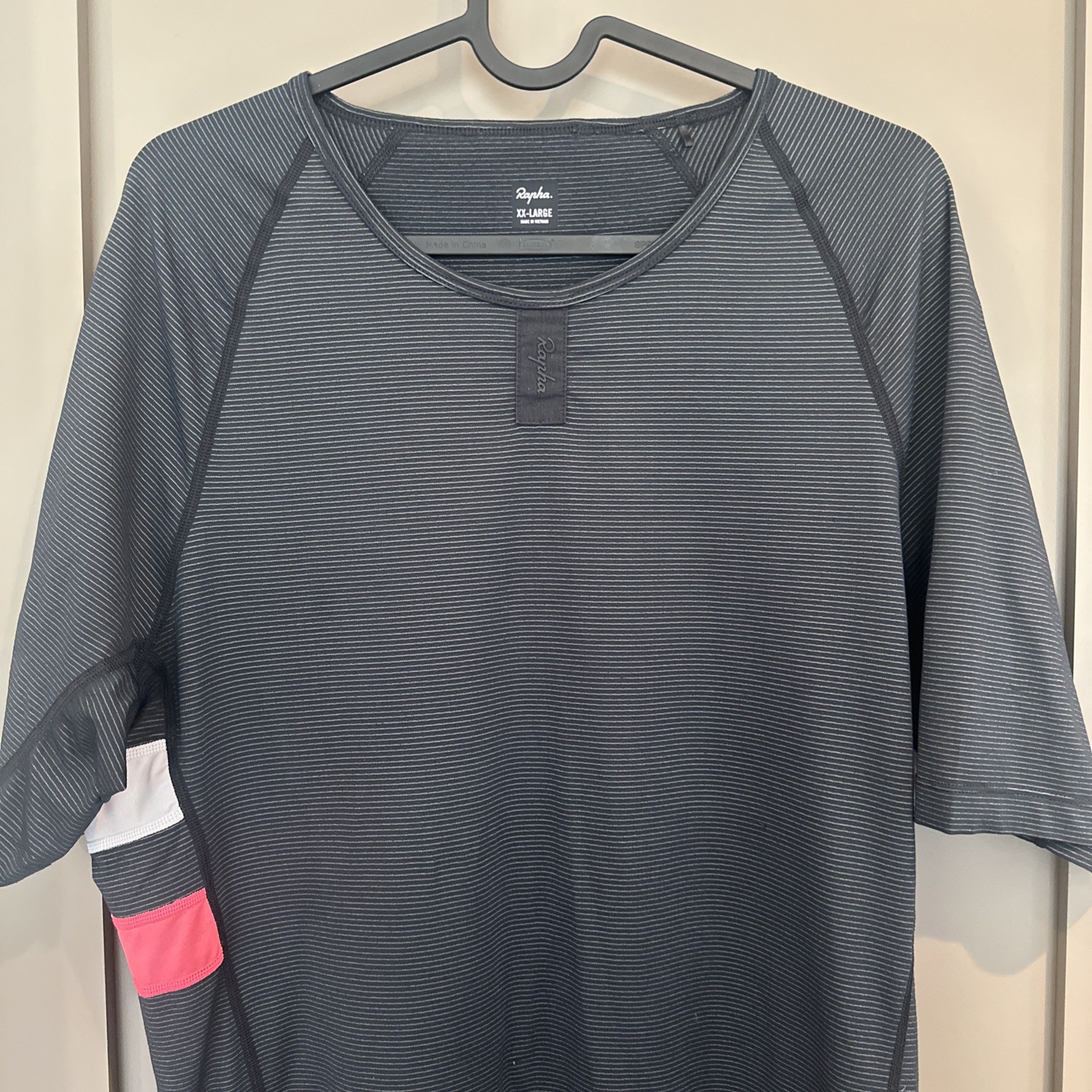 Rapha Men’s Brevet Base Layer Black Grey Stripe XXL Used Excellent