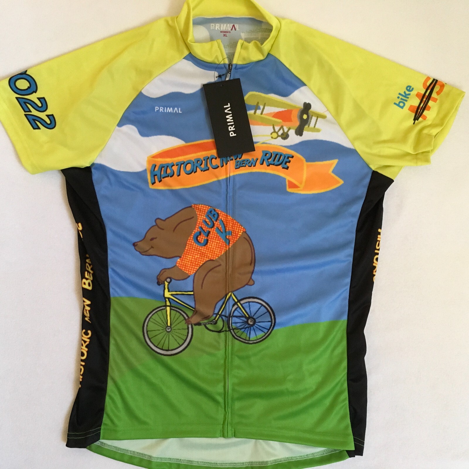Primal Cycling Womens Multicolor Bike MS New Bern Raglan Sport Cut Jersey XL NWT