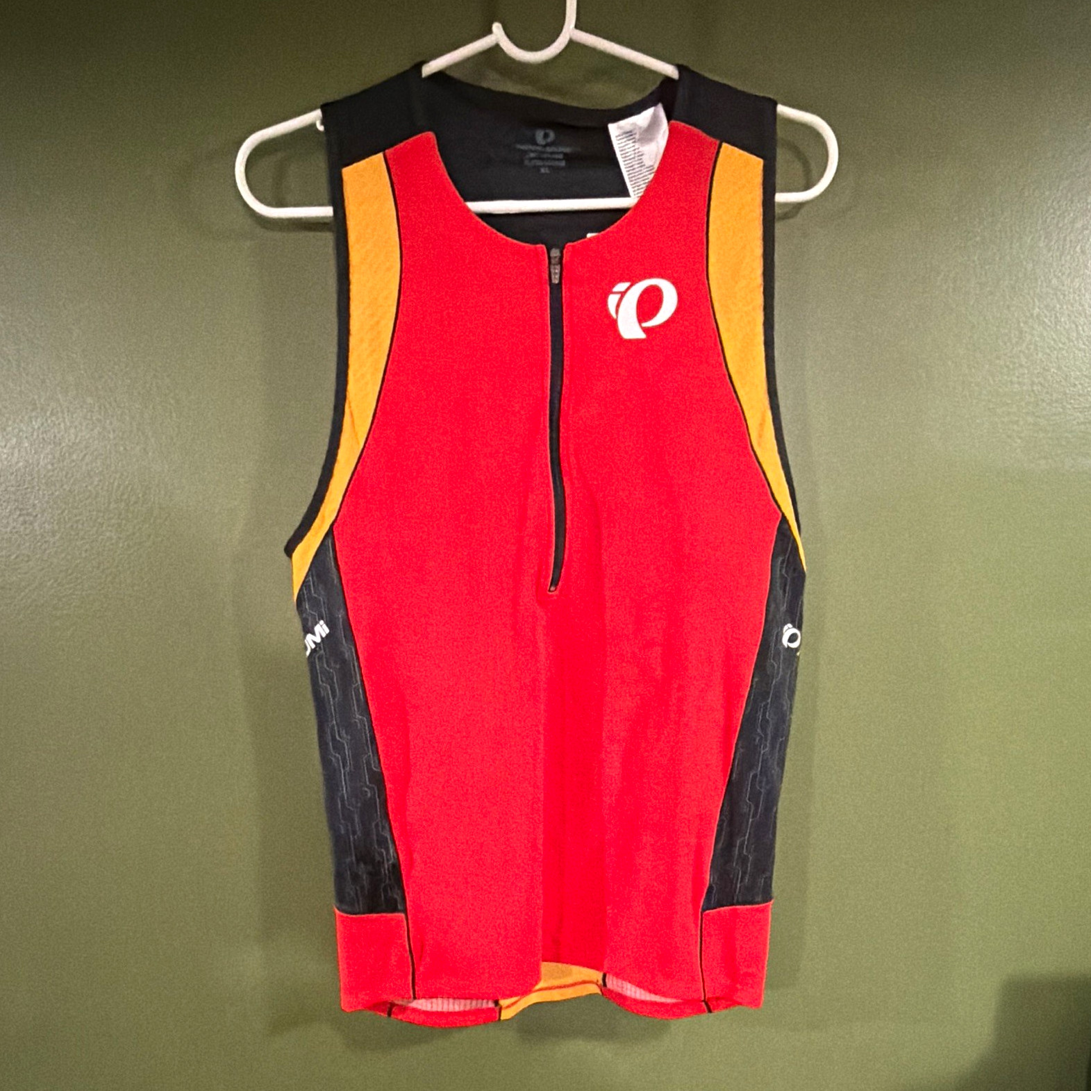 Pearl Izumi Elite Inrcool Tri Men’s Cycling Singlet Tank 1/2 Zip (XL)