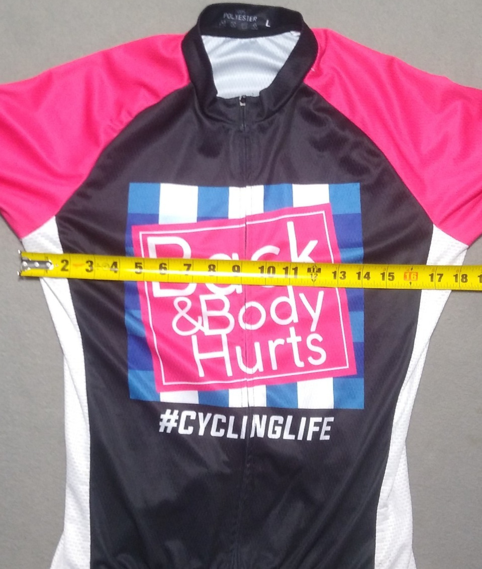 Bicycle Booth Cycling Jersey Shirt Womens Large Full Zip Back and Body