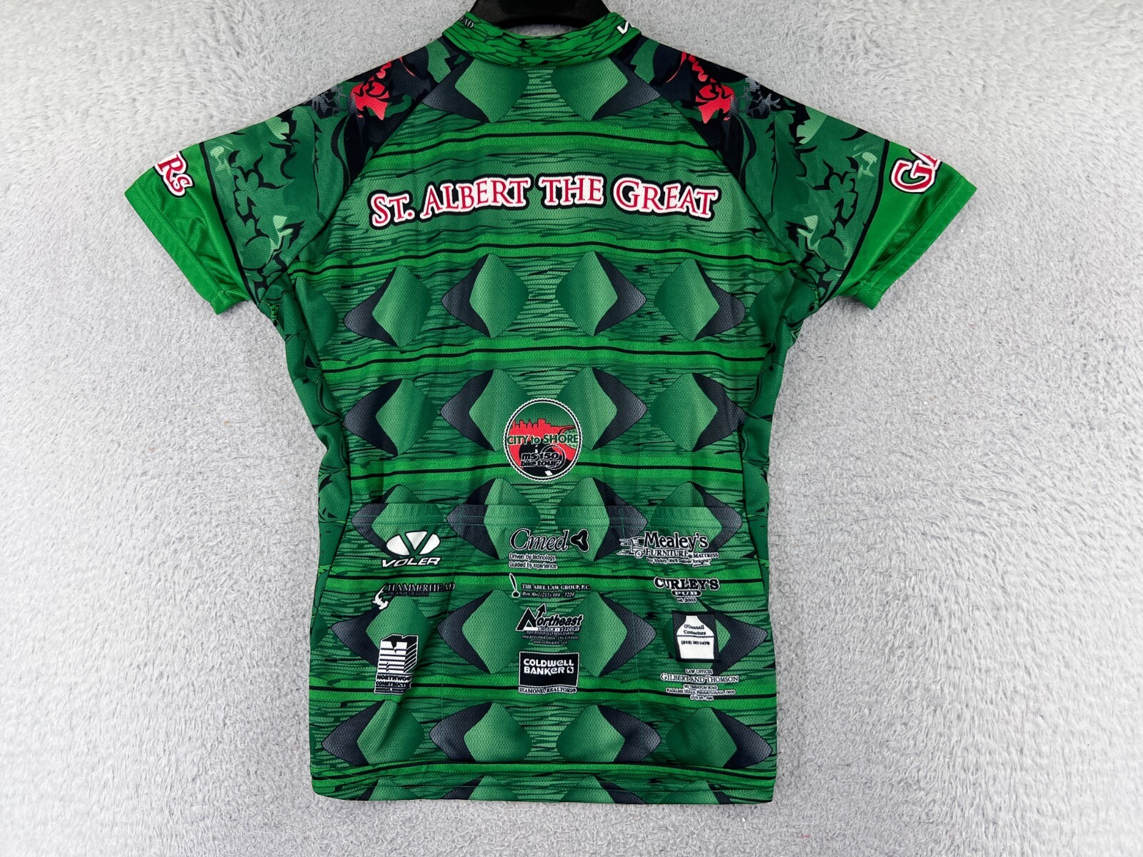 Voler Cycling Jersey Womens Large Green Gators 1/2 Zip Alligator Polyester