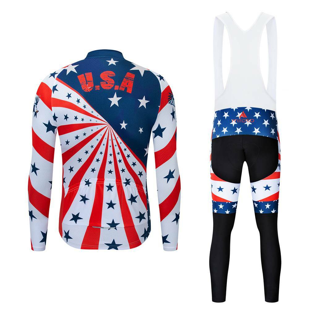 Miloto Team Cycling Clothing Long Sleeve Cycle Jersey and Padded (Bib) Pants Kit