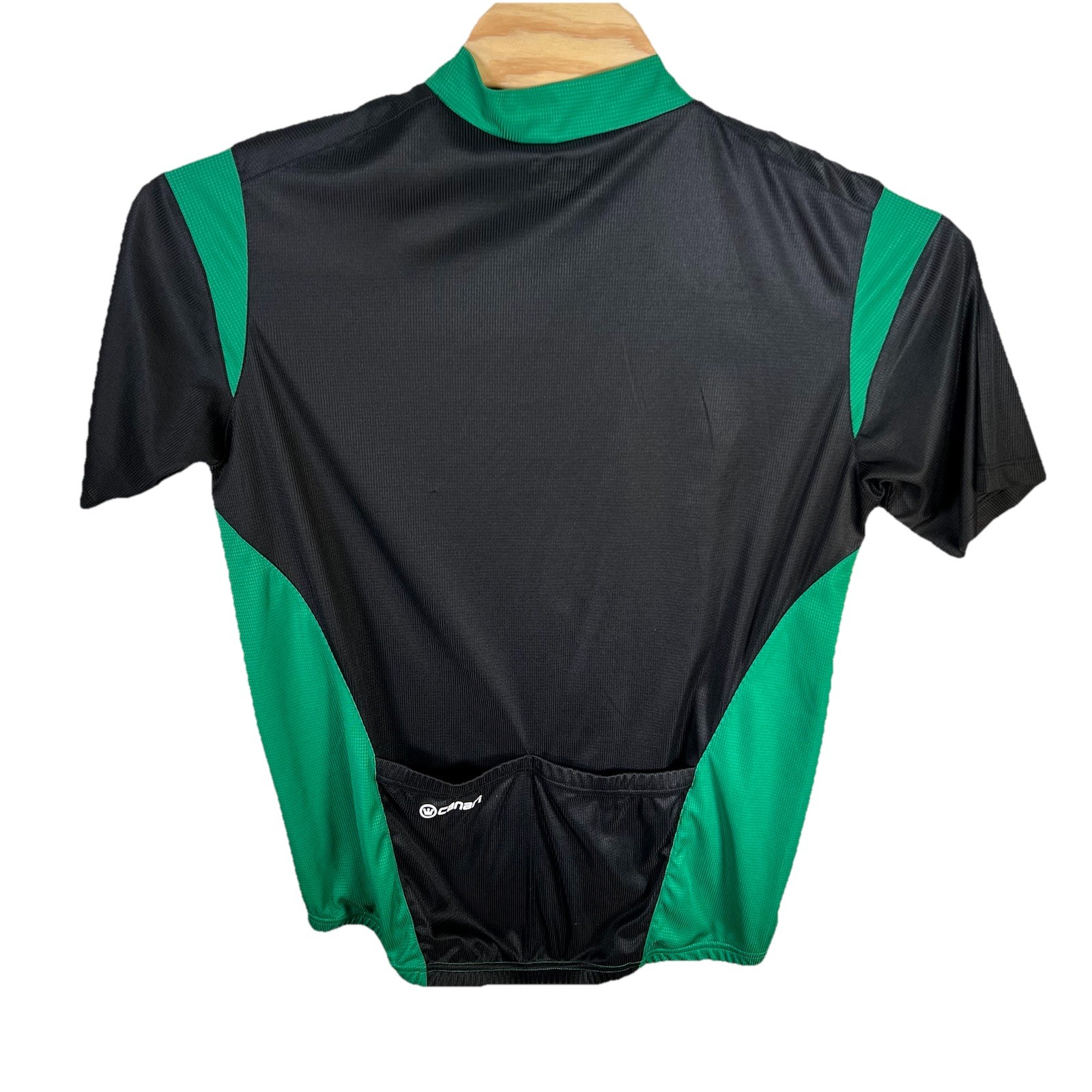 Canari Cycling Shirt Mens XL Green Black Full Zip 2 Pockets Jersey Lightweight
