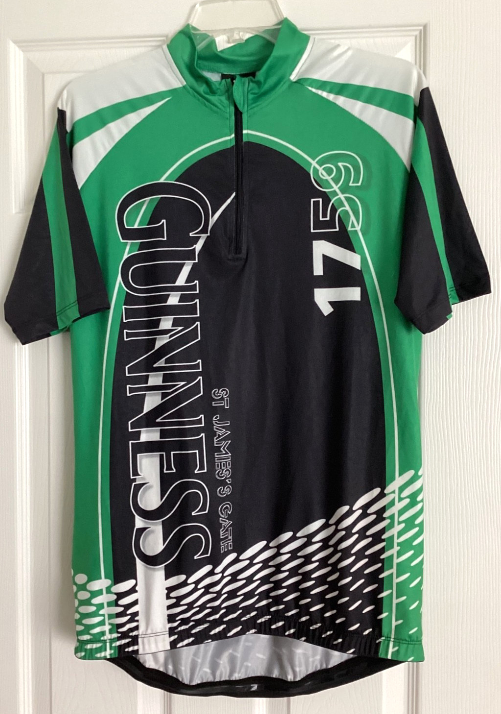 Guinness Ireland Cycling Jersey St. James’s Gate 1759 Men’s Size Med Green Black
